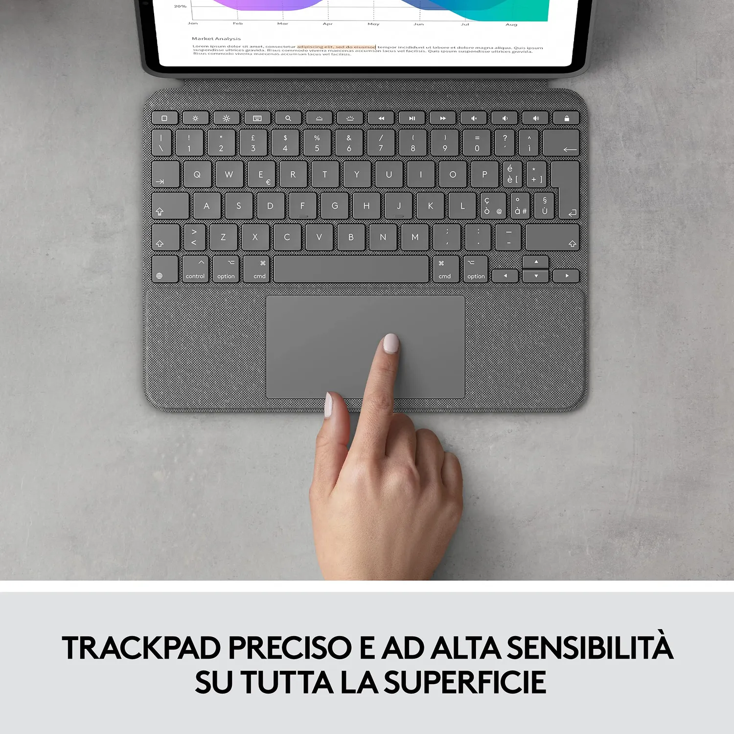 Logitech Combo Touch iPad Pro 11 tastiera ITA grigio