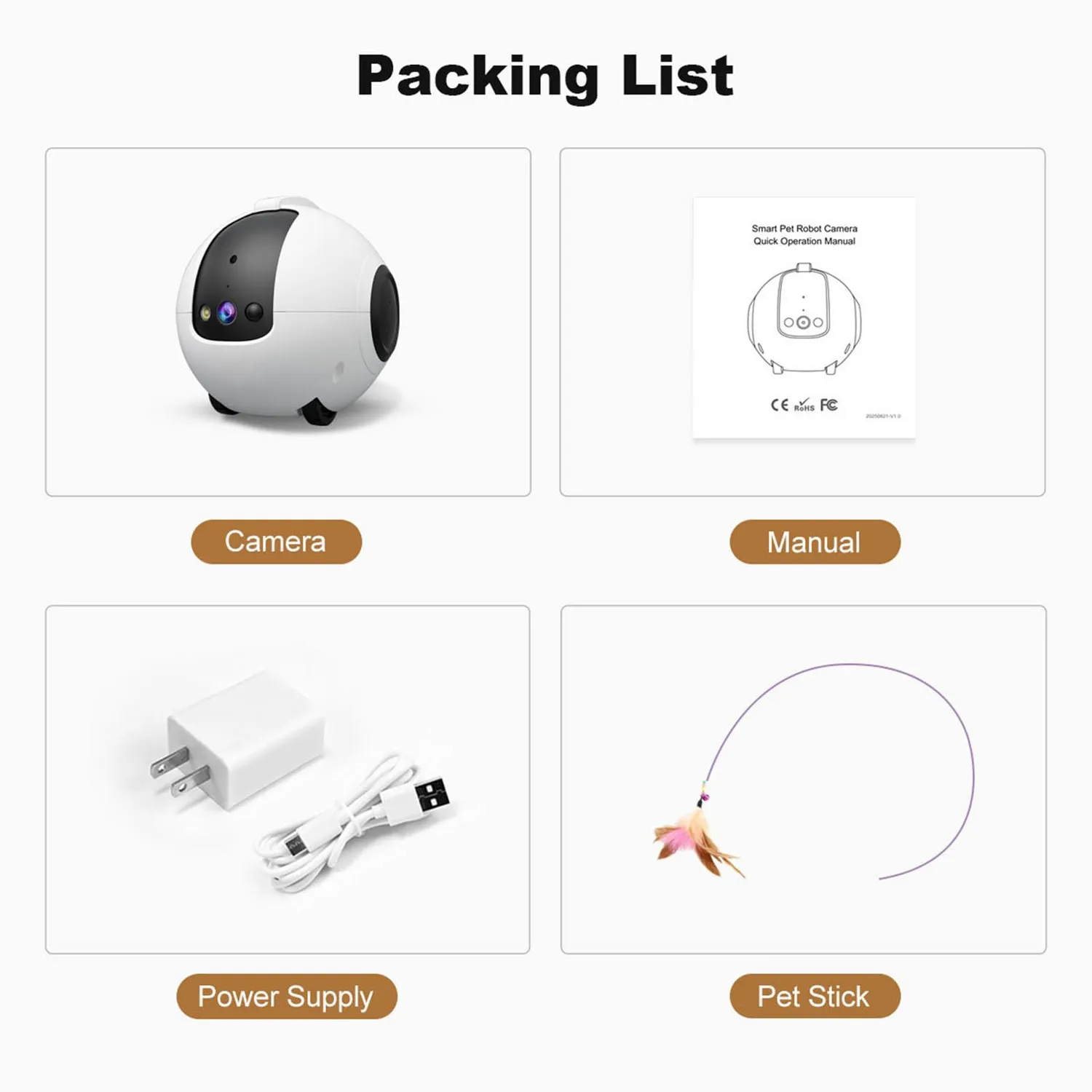 Zunate Telecamera Robot WiFi 2,5K 4MP con Ruote Bidirezionale