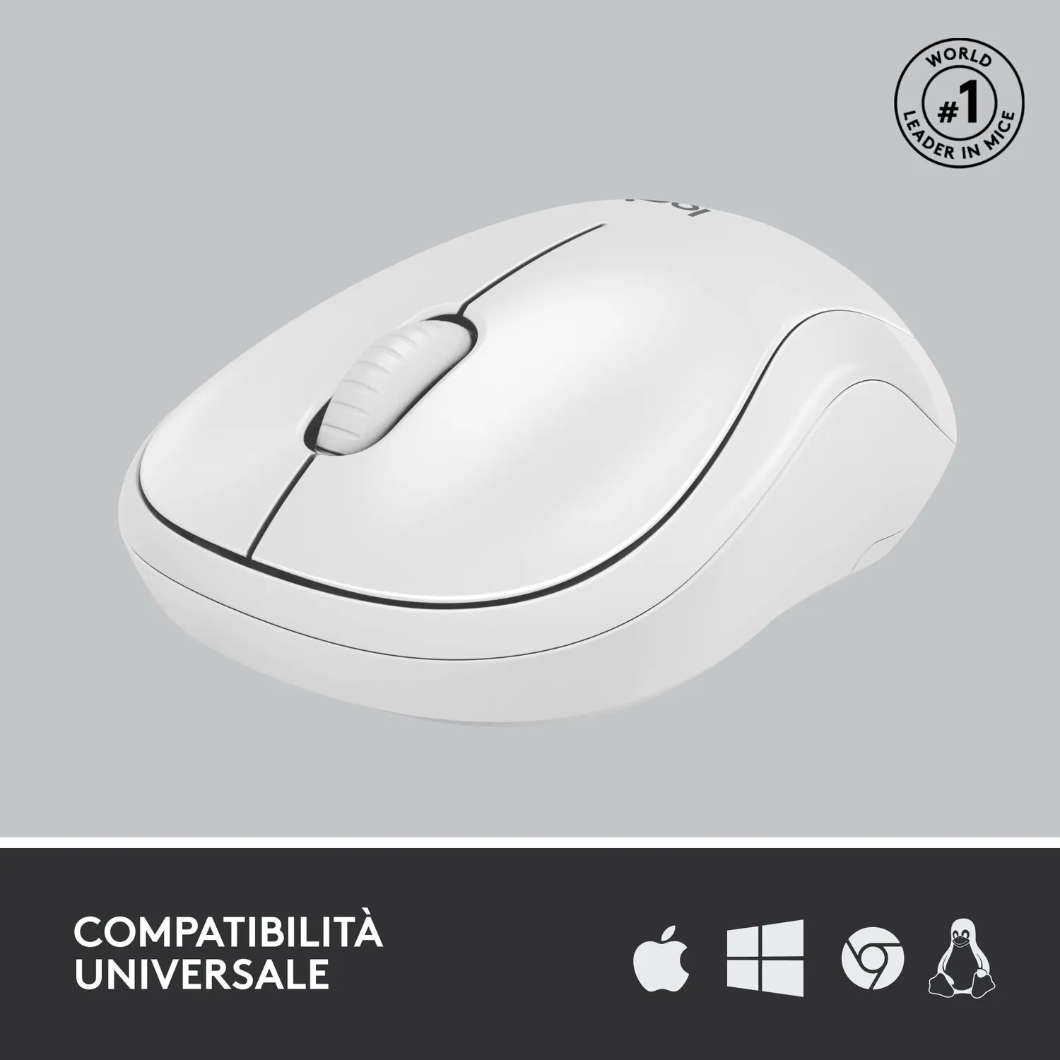 Logitech M220 Silent mouse wireless bianco silenzioso