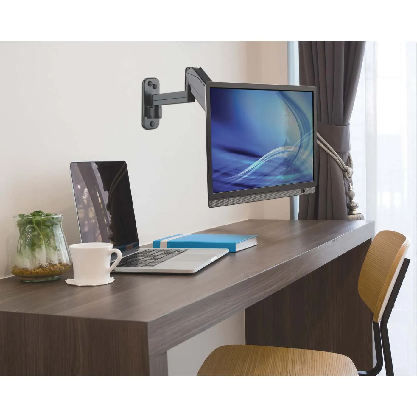 Manhattan Supporto Monitor a Muro 17-32" Braccio Gas Nero