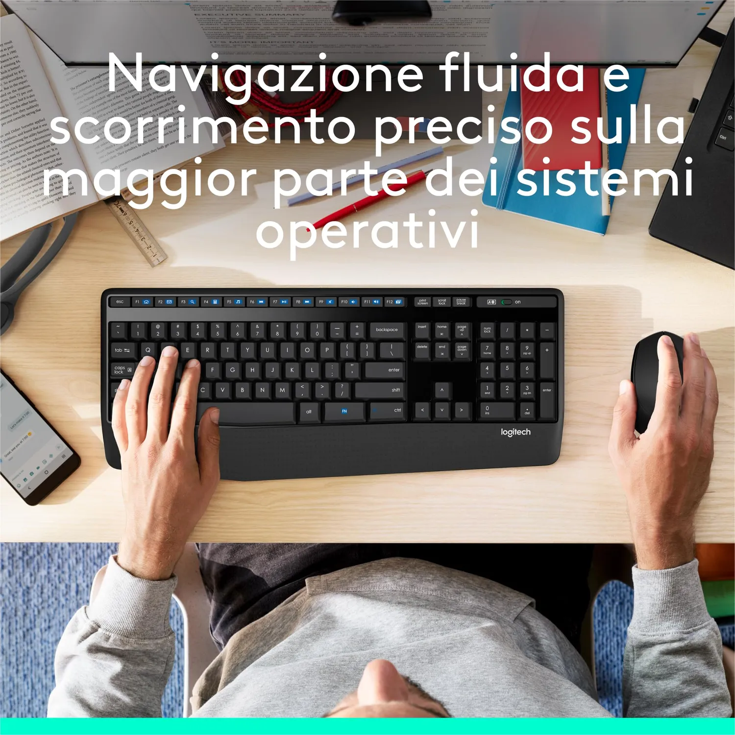Logitech M280 mouse wireless blu 1000 DPI destrimano