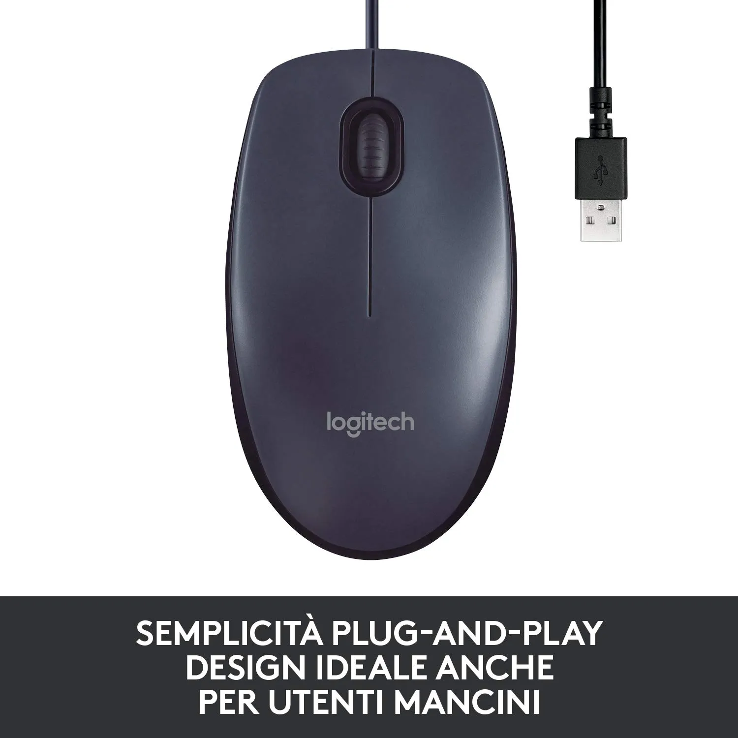 Logitech B100 mouse cablato USB 800 DPI nero