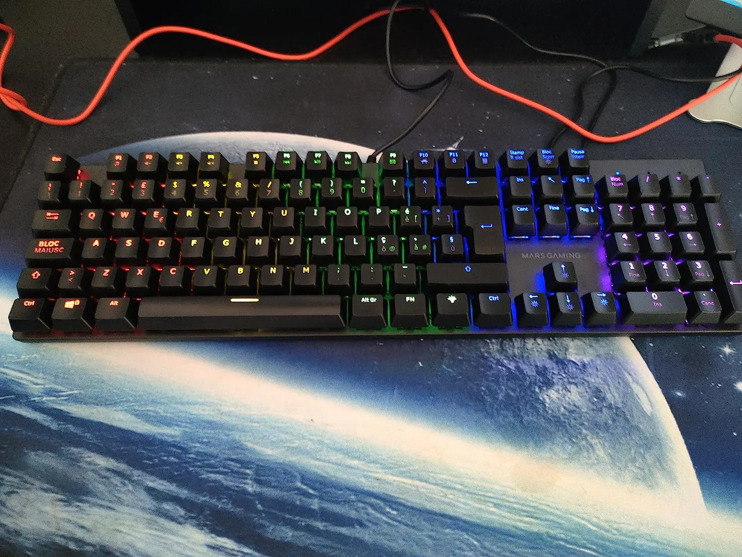 Mars Gaming MK422 Tastiera Meccanica Gaming RGB Switch Rossi
