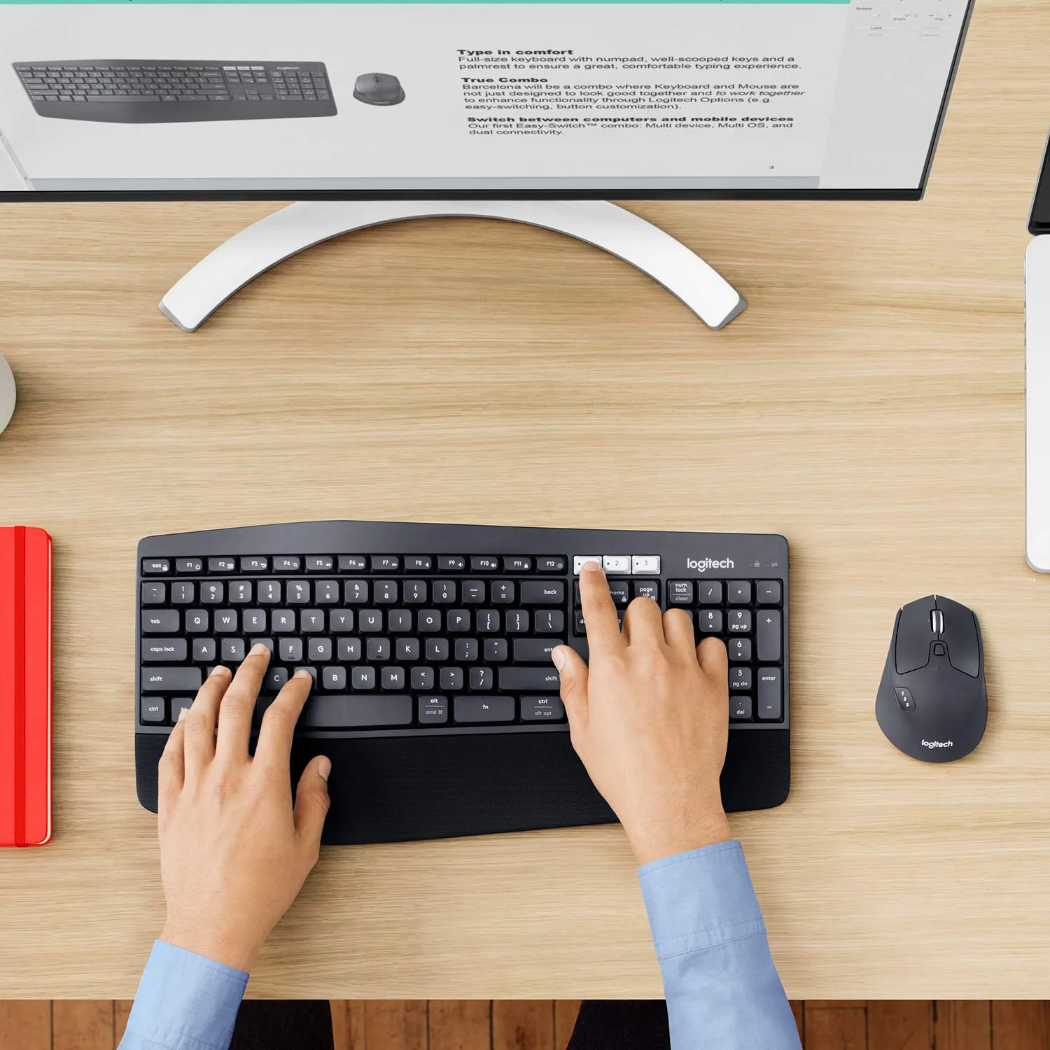 Logitech MK850 Kit Tastiera e Mouse Wireless Nero ITA