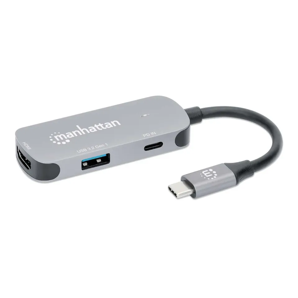 Manhattan Docking Converter USB-C HDMI 4K USB-A PD