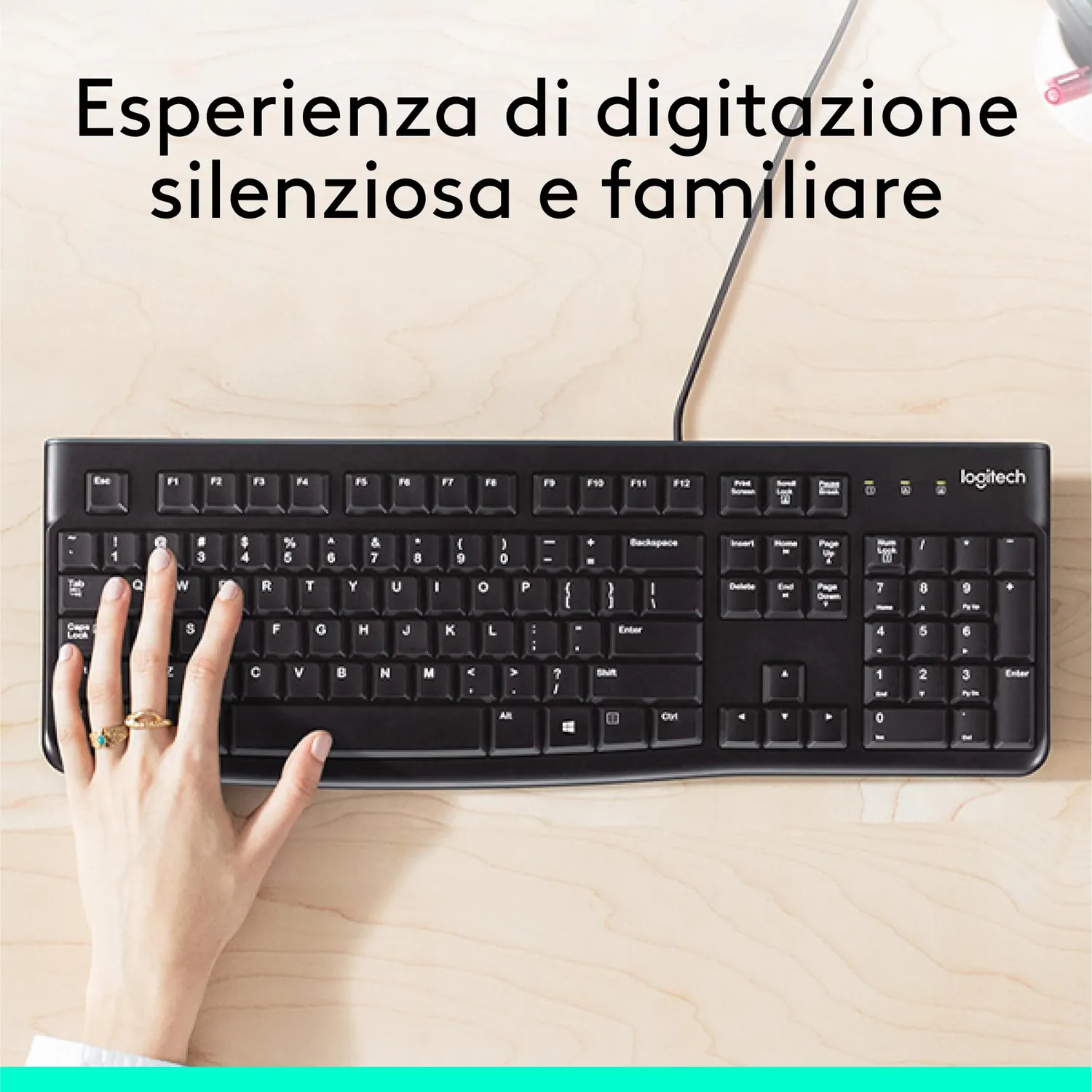 Logitech K120 tastiera cablata USB ITA QWERTY silenziosa