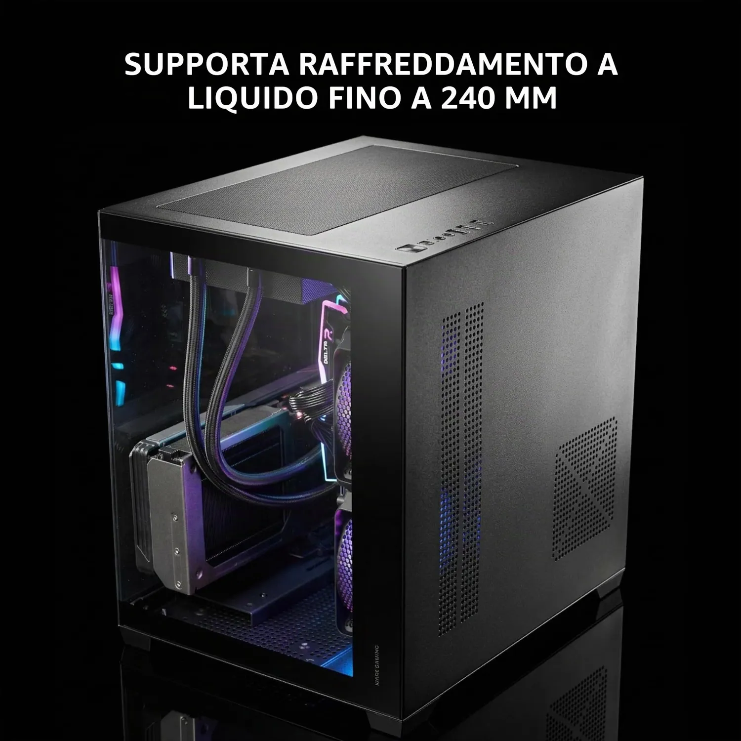 Mars Gaming MC-VIEW3 Case PC MicroATX Nero Vetro Panoramico