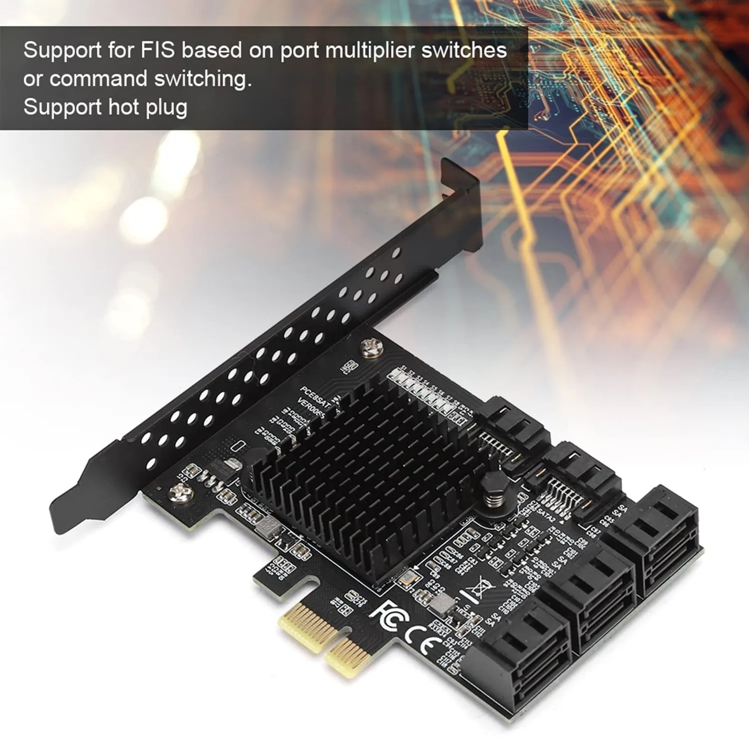 Zunate PCE8SAT-A01 Scheda Espansione SATA 8 porte 6Gbps PCIe
