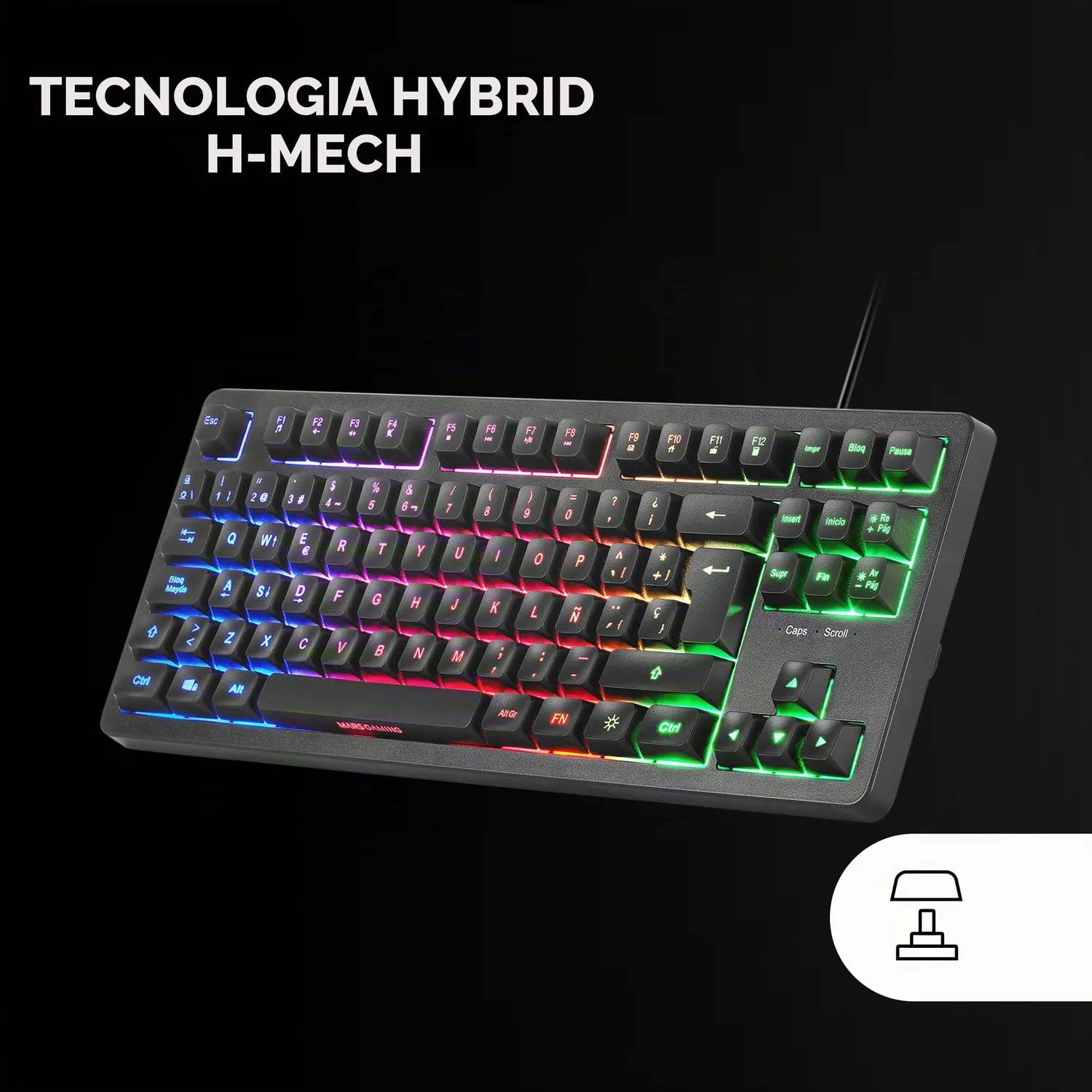 Mars Gaming MK023ES tastiera gaming TKL nera layout spagnolo