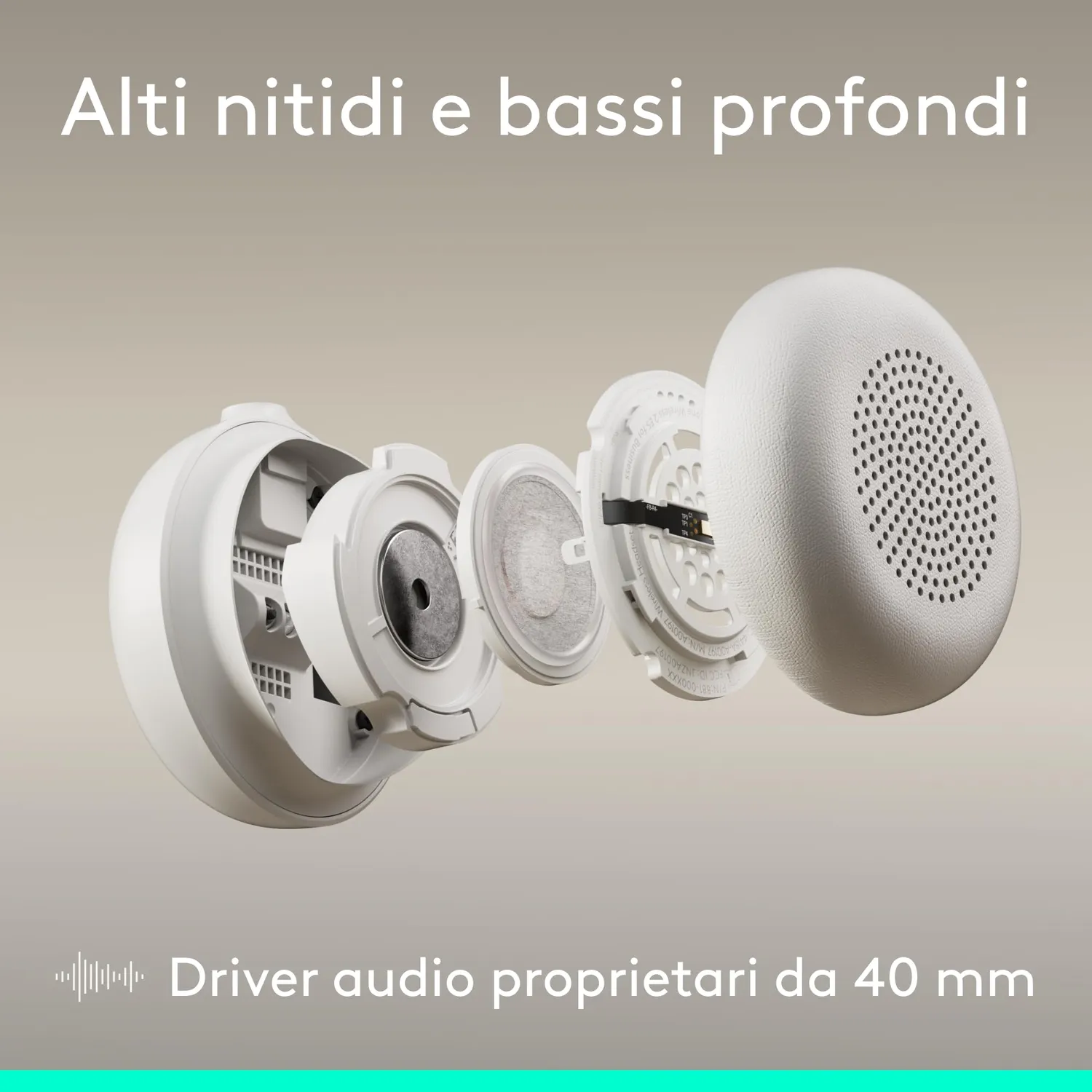 Logitech Zone Wired 2 cuffia Teams USB-C bianca ANC ibrida