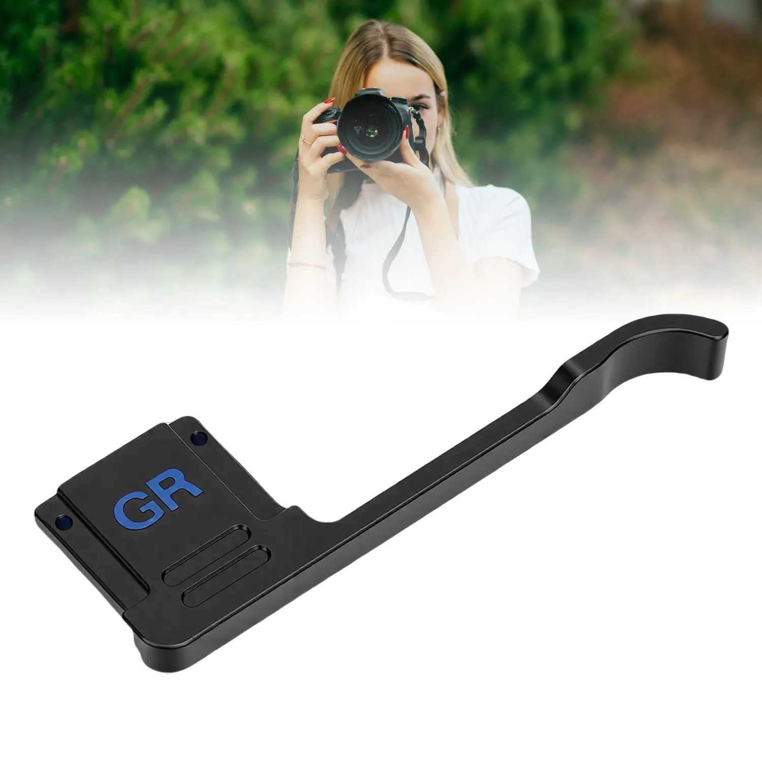 Zunate GR4 thumb grip fotocamera blu nero metallo