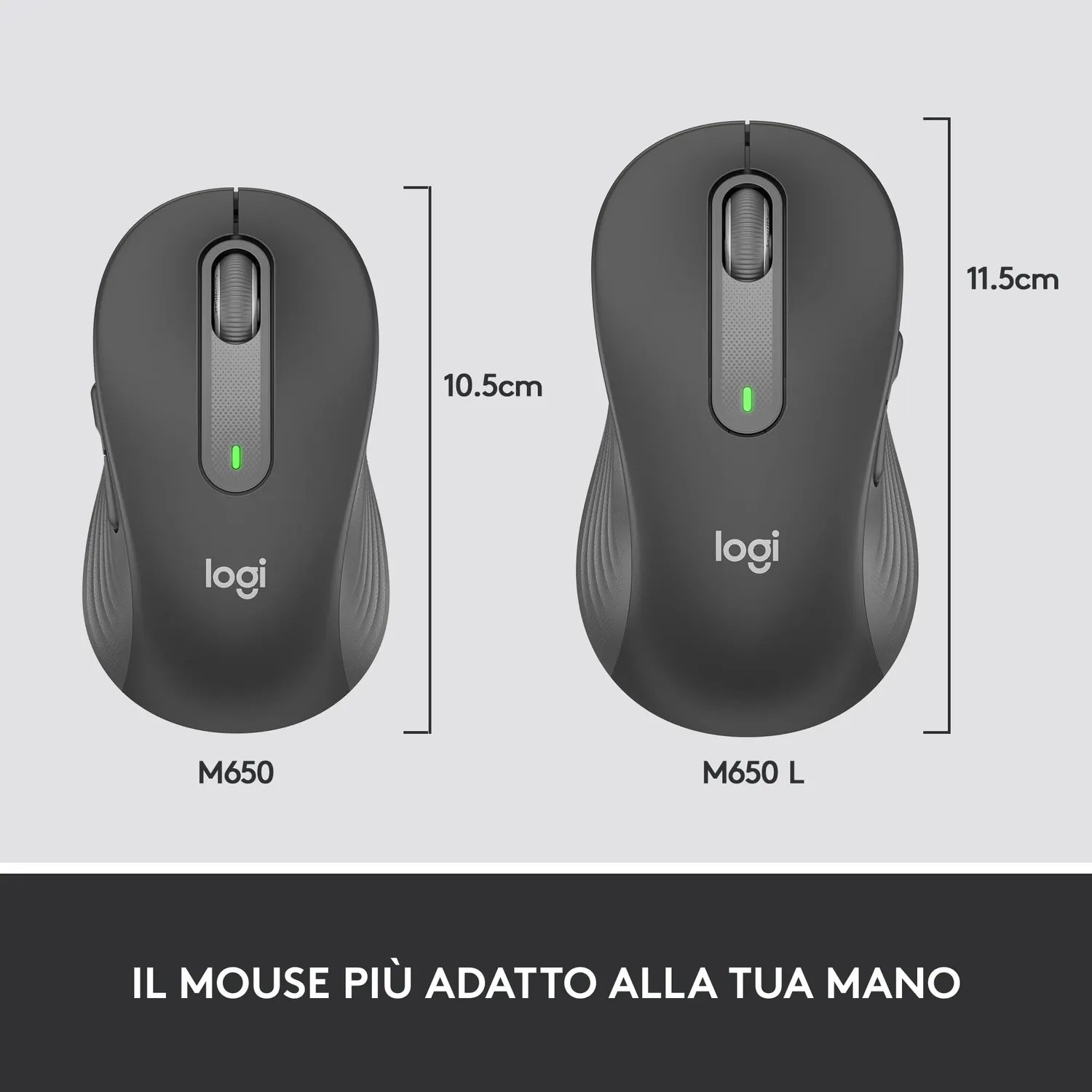 Logitech Signature M650 mouse business grigio bianco