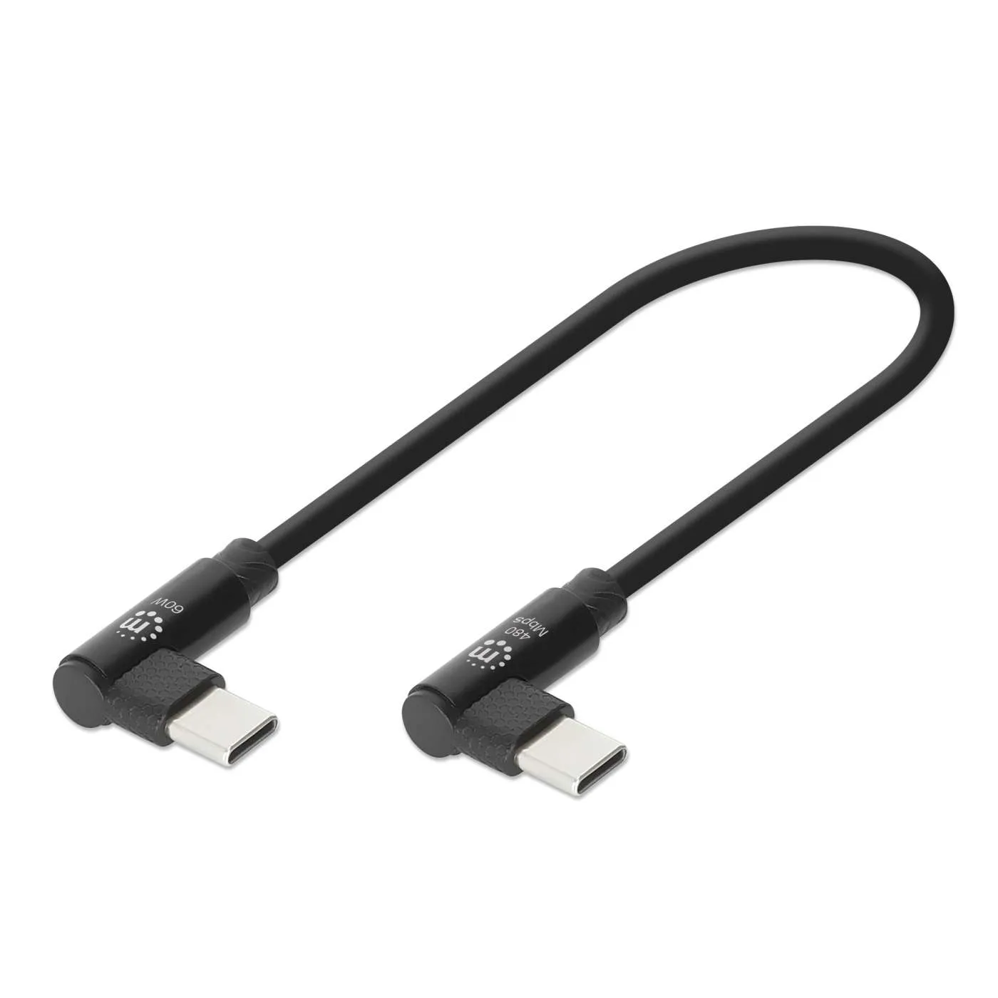 Manhattan cavo USB-C 60W 20 cm angolare nero 5 pezzi