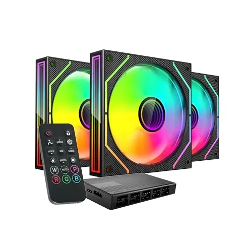 Mars Gaming MF-3DPROKIT Kit 3 Ventole 120mm ARGB Nero PWM