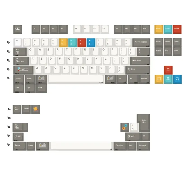 QK QK65 Mk3 keycap set tastiera profilo alto