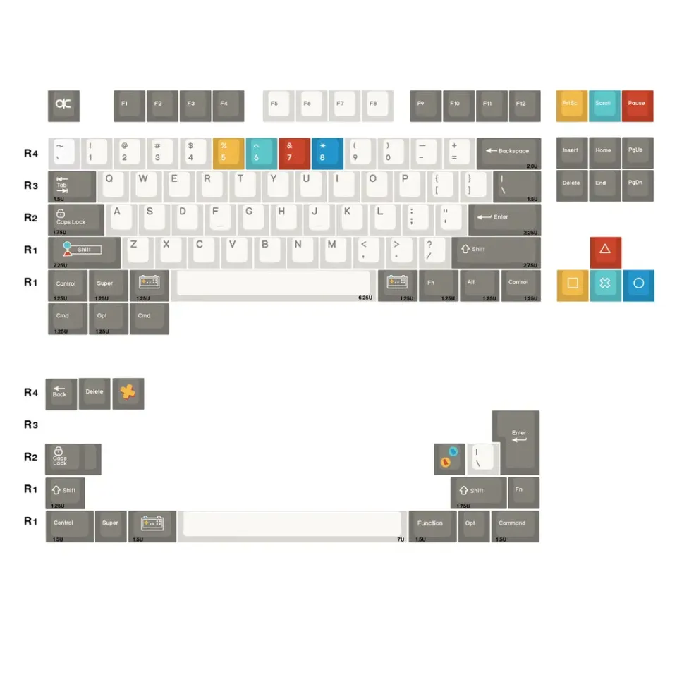 QK QK65 Mk3 keycap set tastiera profilo alto