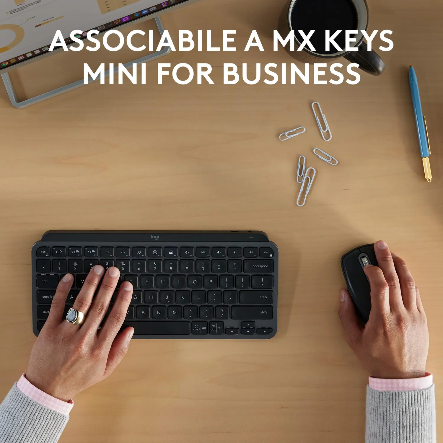 Logitech MX Anywhere 3S for Business mouse wireless nero