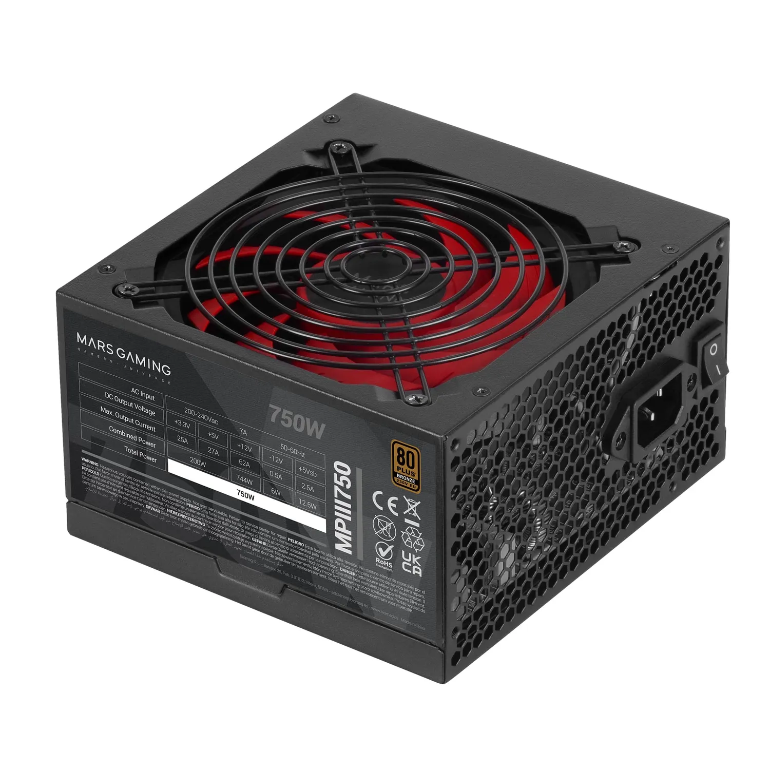 Mars Gaming MPIII750W alimentatore ATX 750W bianco 80Plus Bronze