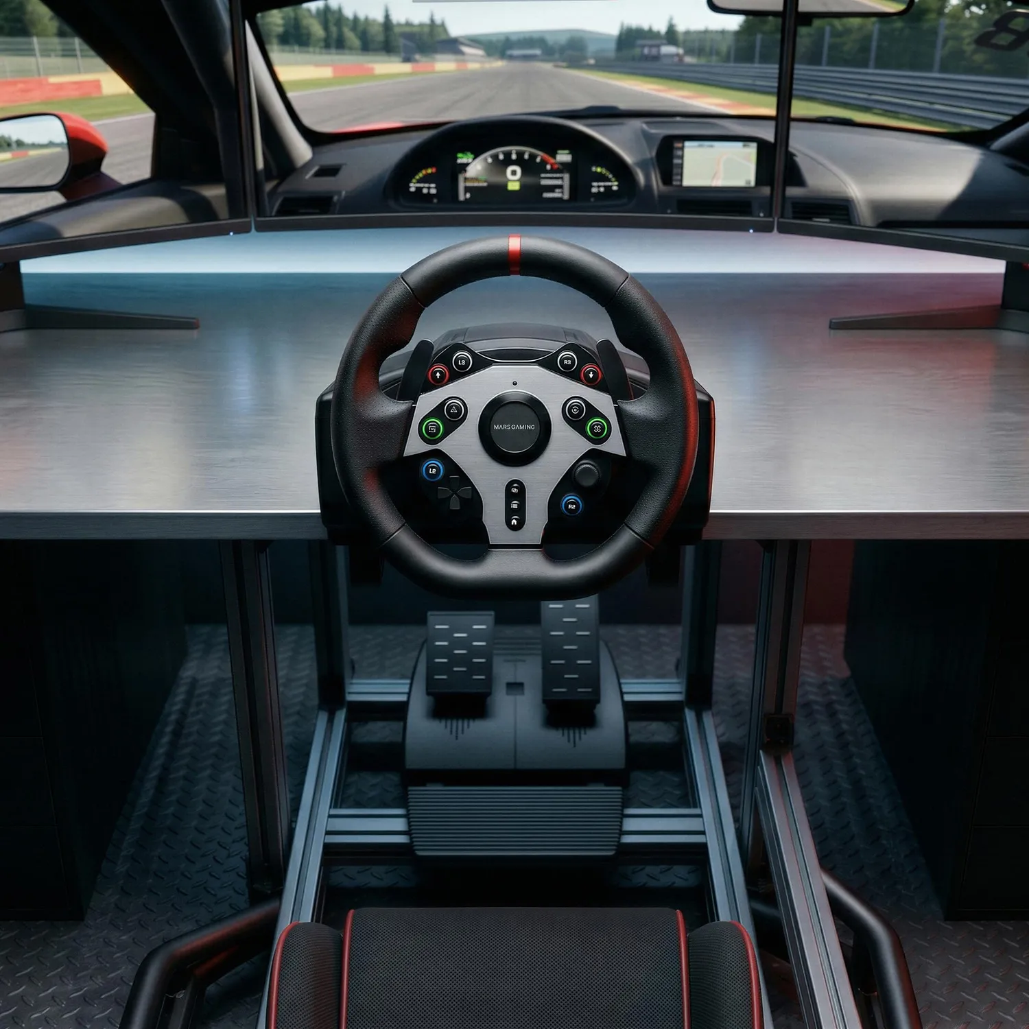 Mars Gaming MWH-RSXTWO volante gaming 270° + pedaliera