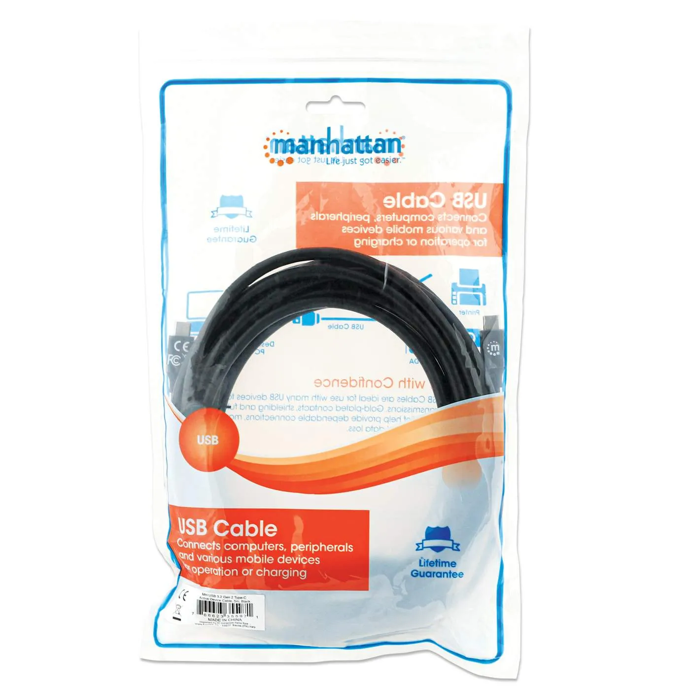 Manhattan USB 3.2 Gen 2 cavo USB-C attivo 5 m 10 Gbps