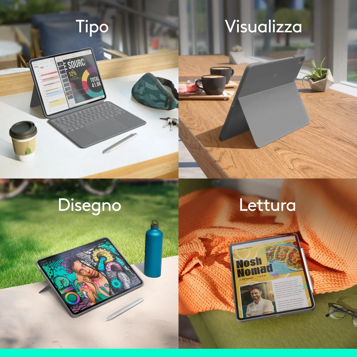 Logitech Combo Touch custodia tastiera iPad Air 13 ITA