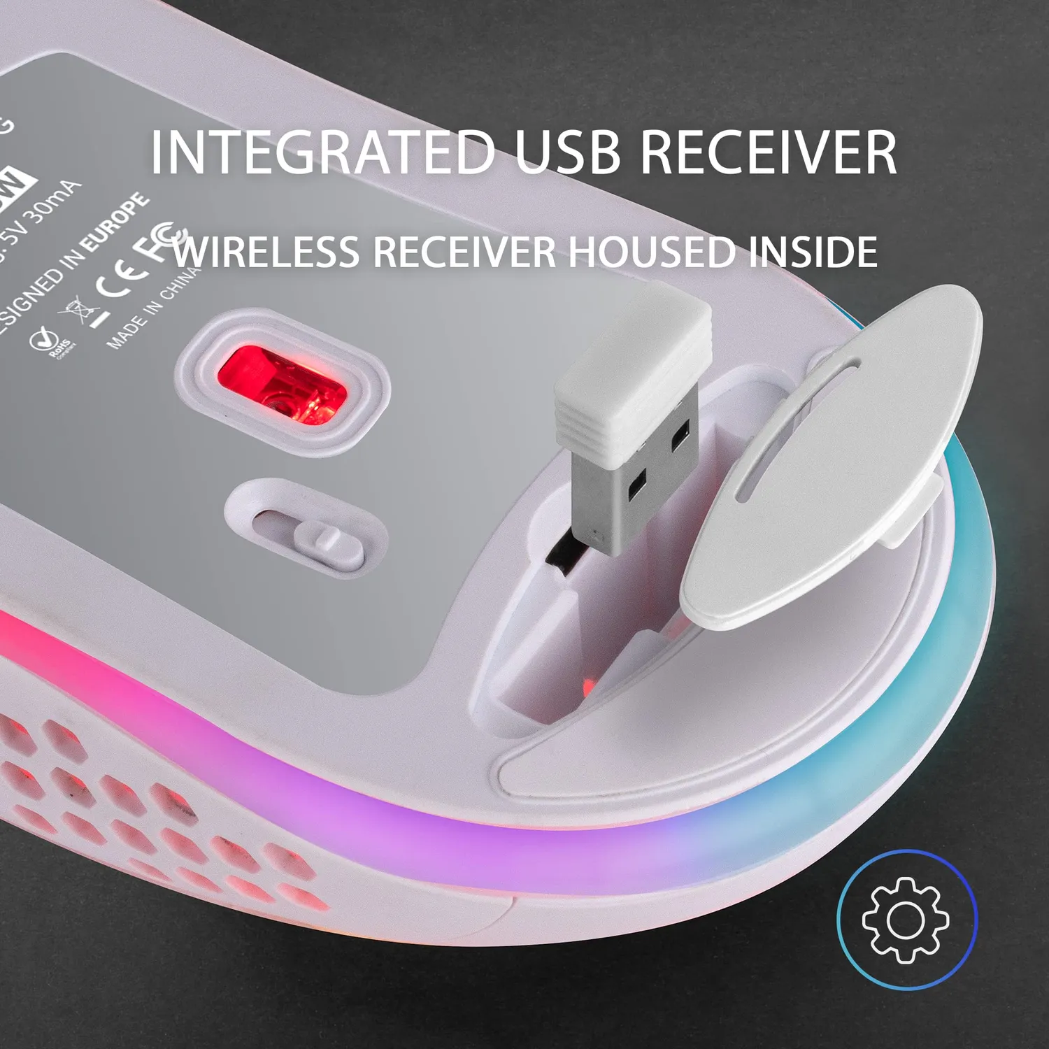 Mars Gaming MMW3W mouse gaming wireless bianco RGB