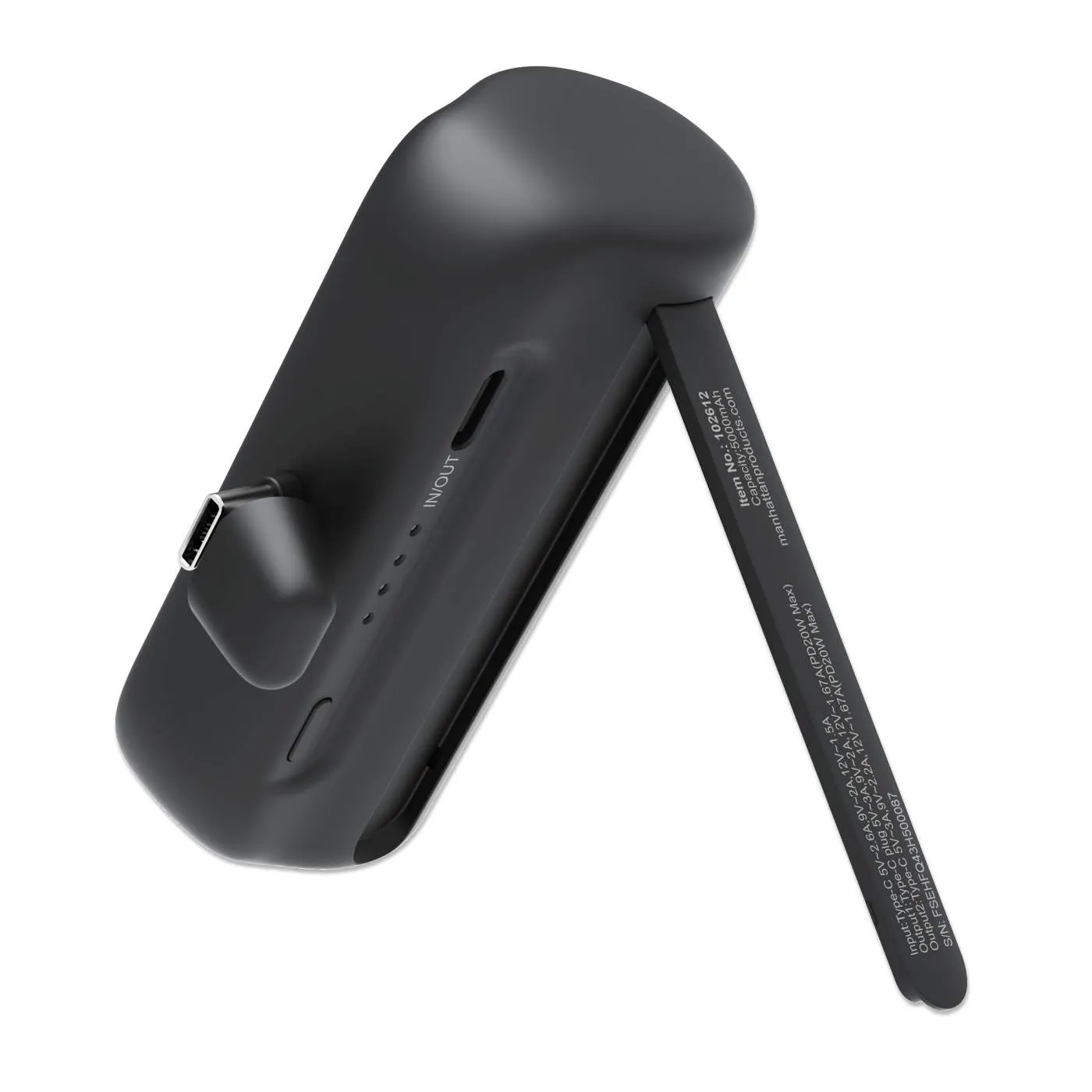 Manhattan Power Bank 5000 mAh USB-C 20W con Spina