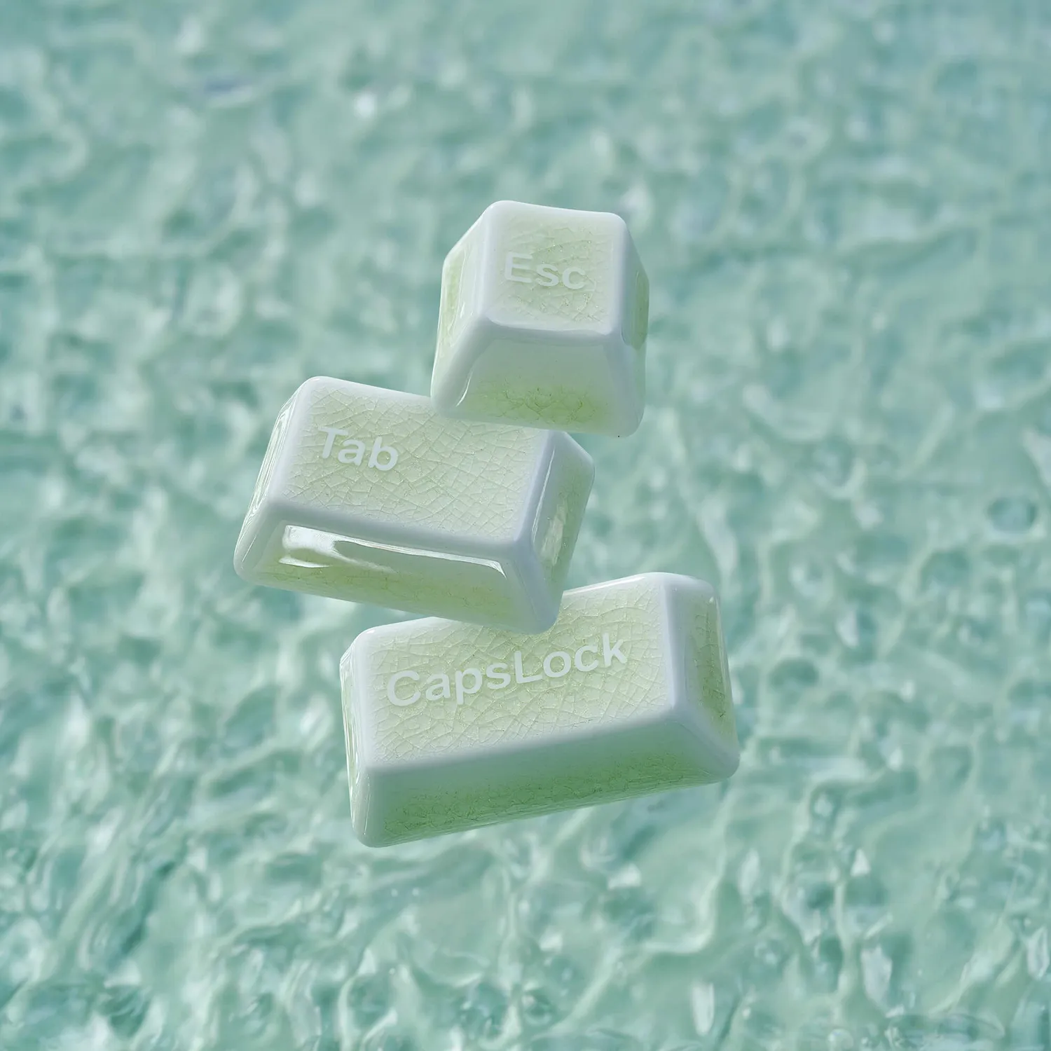 Cerakey Full Set keycap ceramica Green Crazed 113 tasti