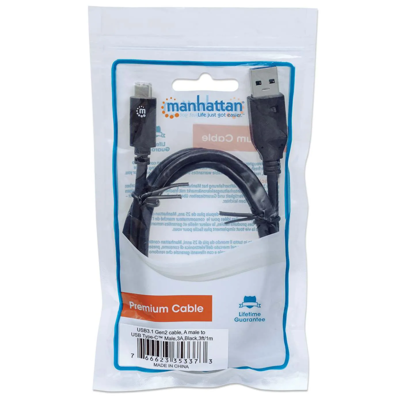 Manhattan SuperSpeed+ cavo USB A-C 10 Gbps 3A