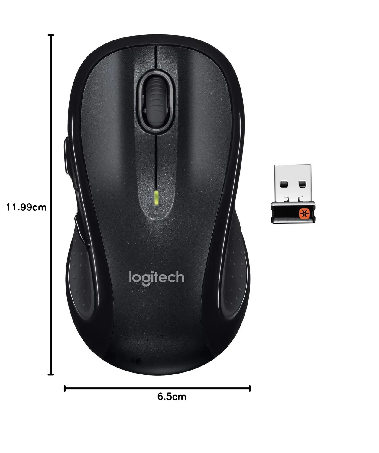 Logitech M510 mouse wireless laser ergonomico grigio