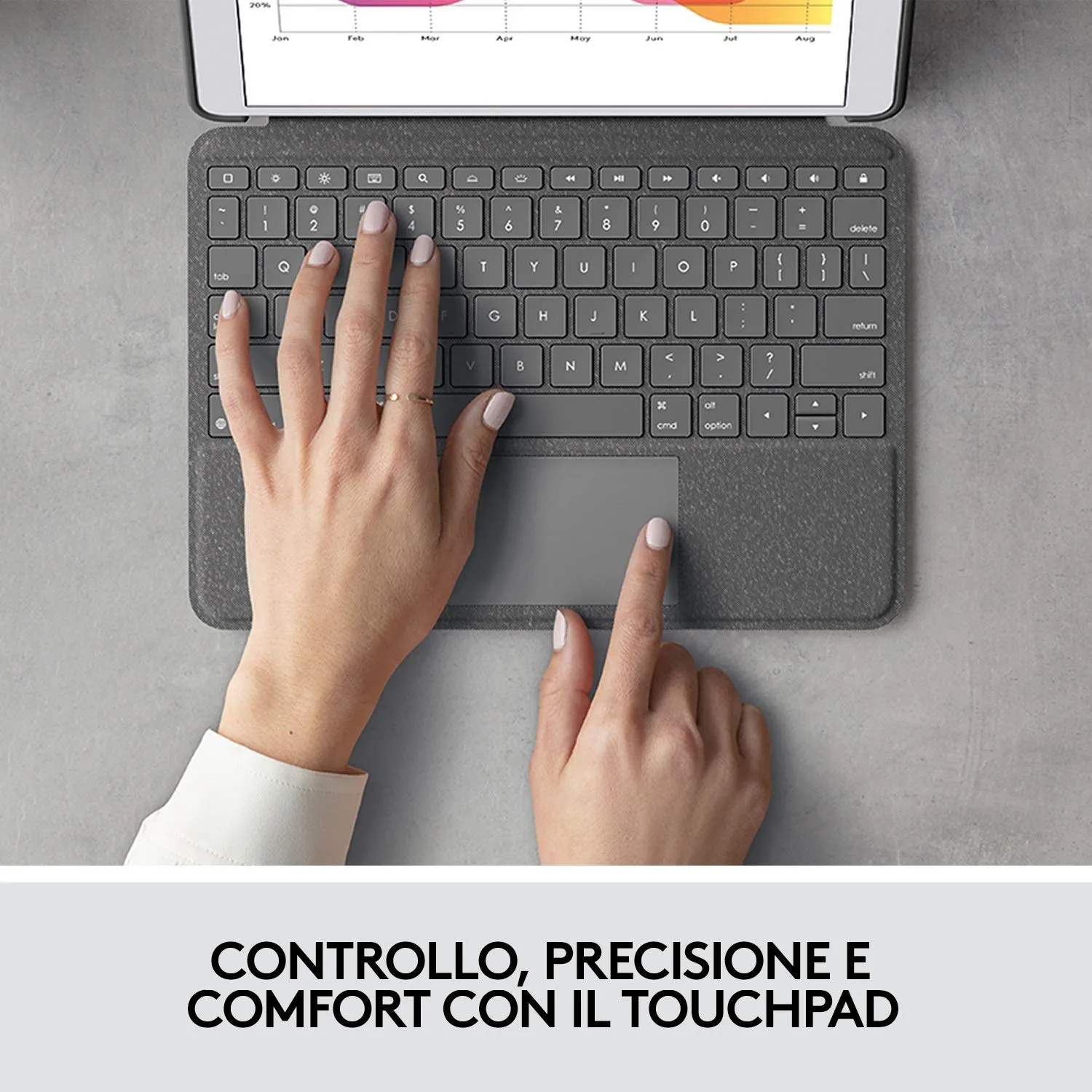 Logitech Combo Touch custodia tastiera iPad Air ITA retroilluminata