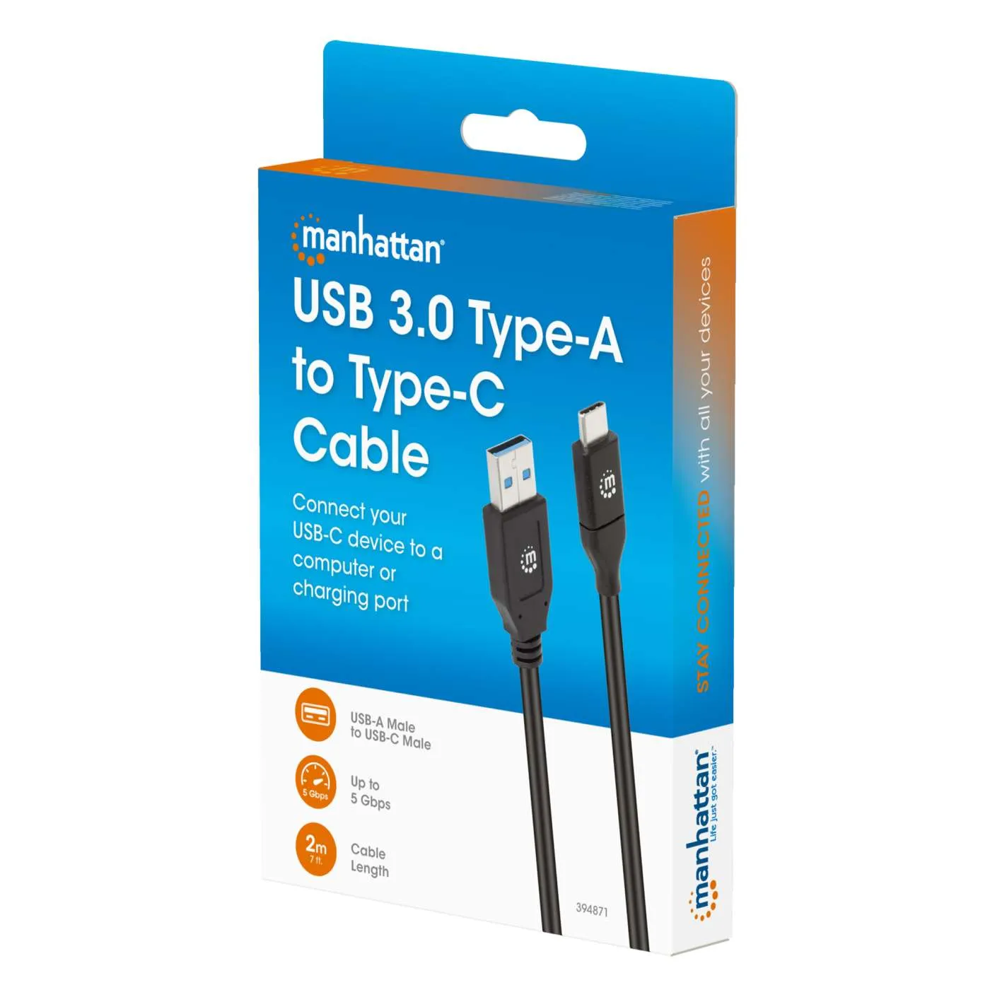 Manhattan Cavo USB 3.0 A-C 2 m 5 Gbps 3A