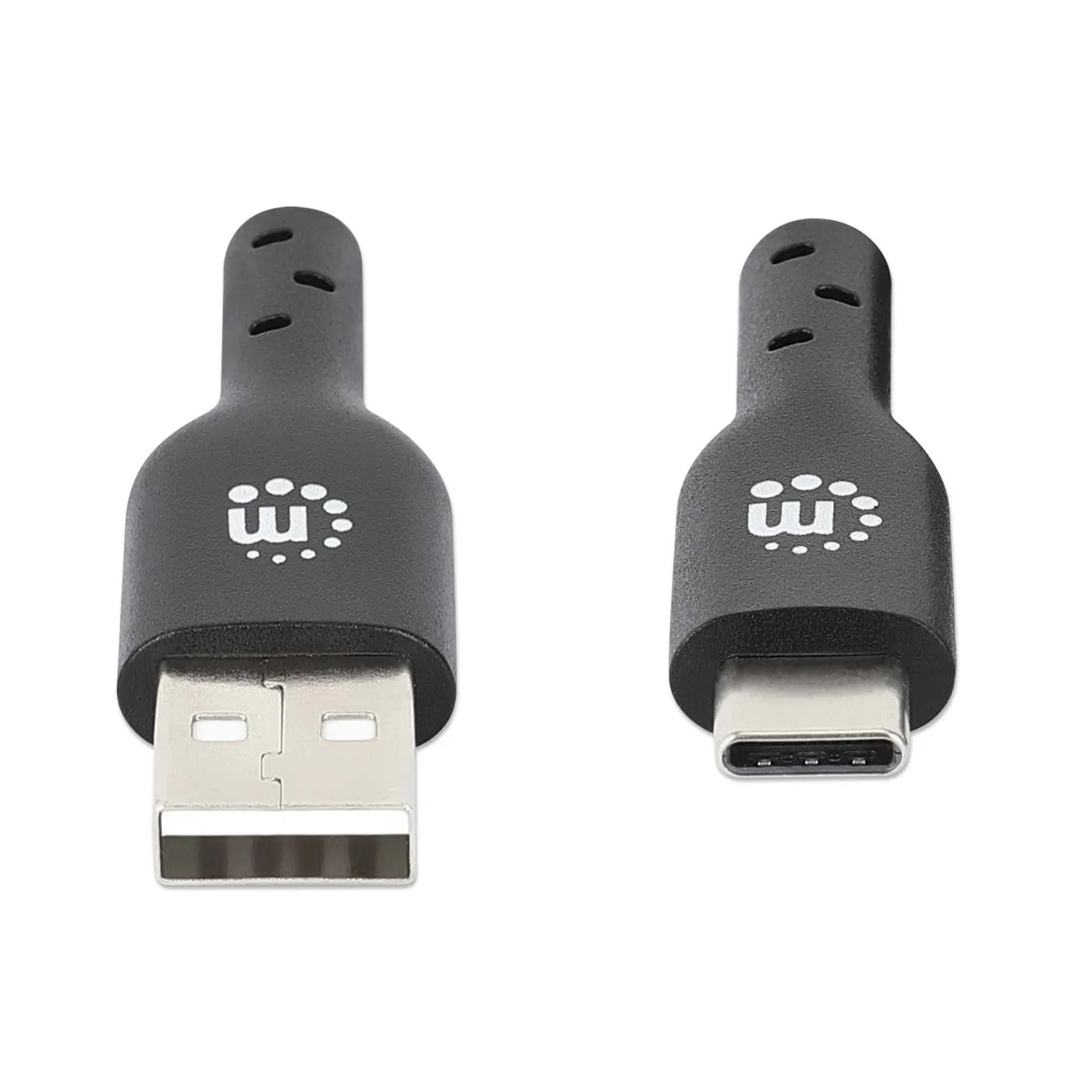 Manhattan cavo USB-A USB-C 2 m ricarica 3A nero