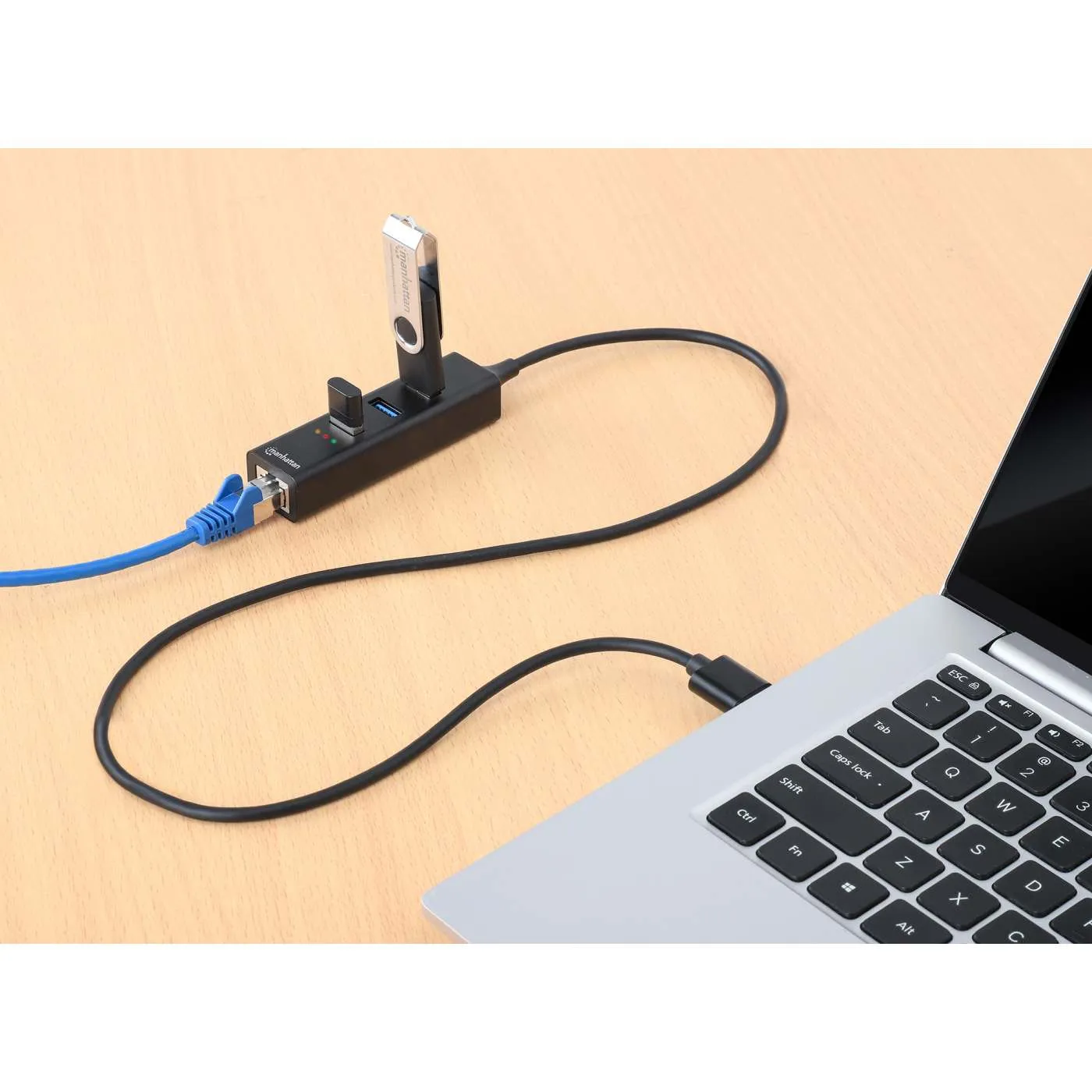 Manhattan 3-Port USB 3.0 Combo Hub rete Gigabit Ethernet