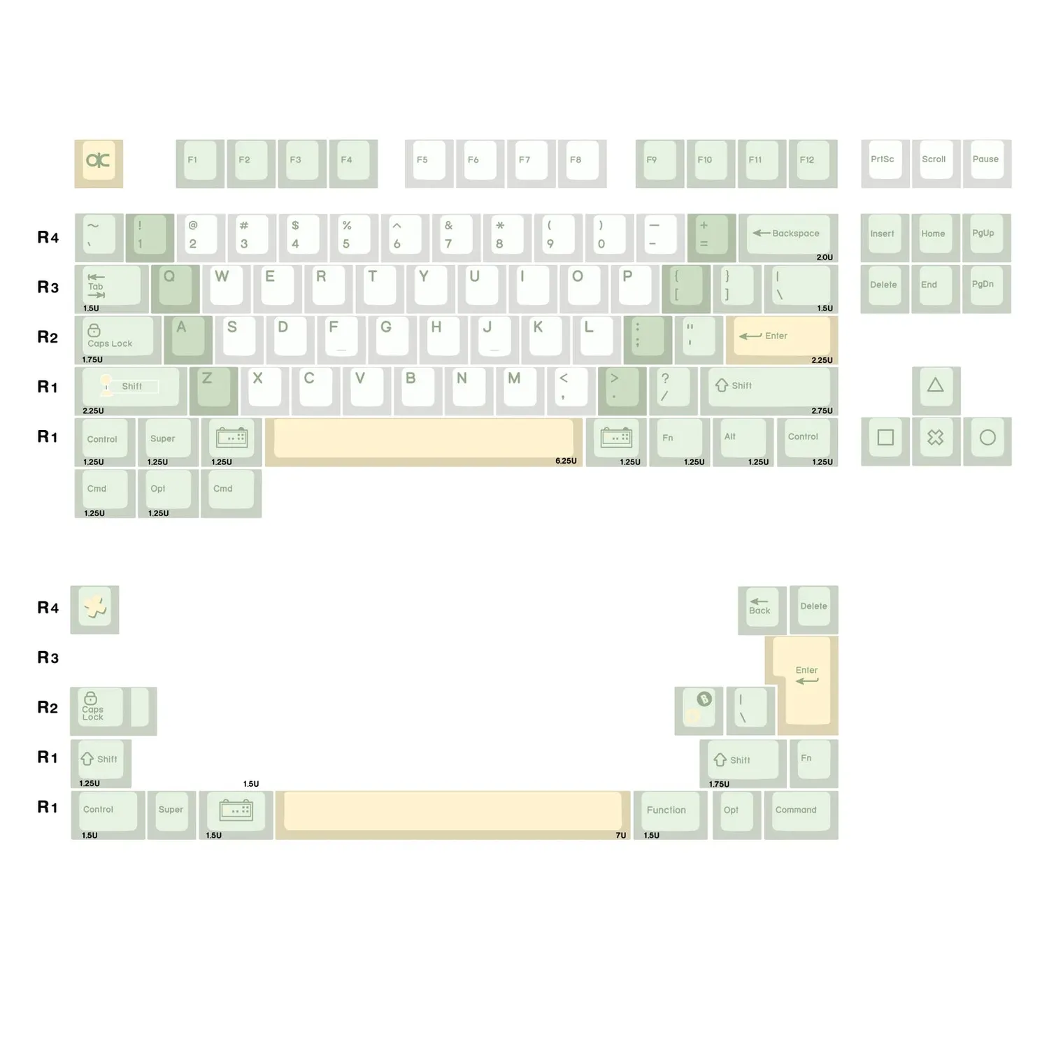 QK65 Mk3 keycap Retro Console set + switch Rye 70pz