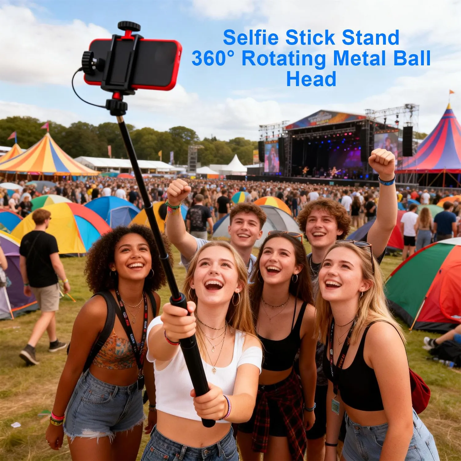 Zunate Treppiede Telefono Selfie Stick 54 cm testa a sfera