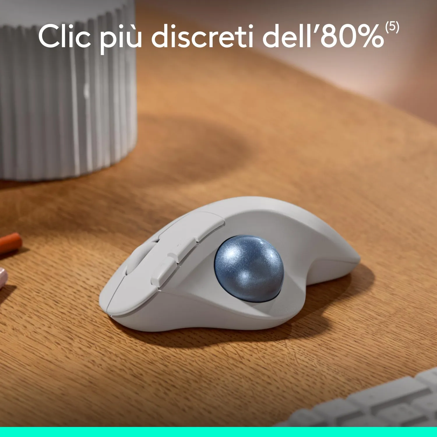 Logitech ERGO M575S trackball wireless bianco plastica