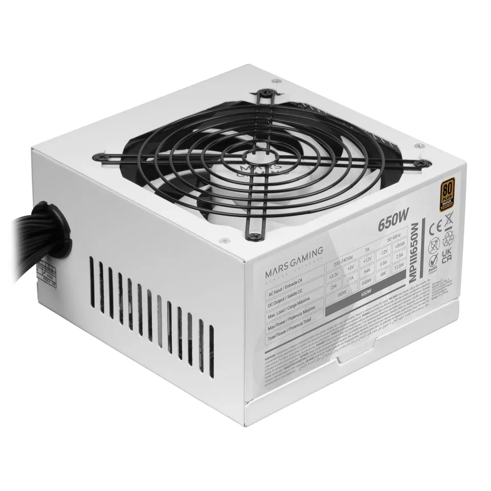 Mars Gaming MPIII650W alimentatore ATX 650W bianco Bronze