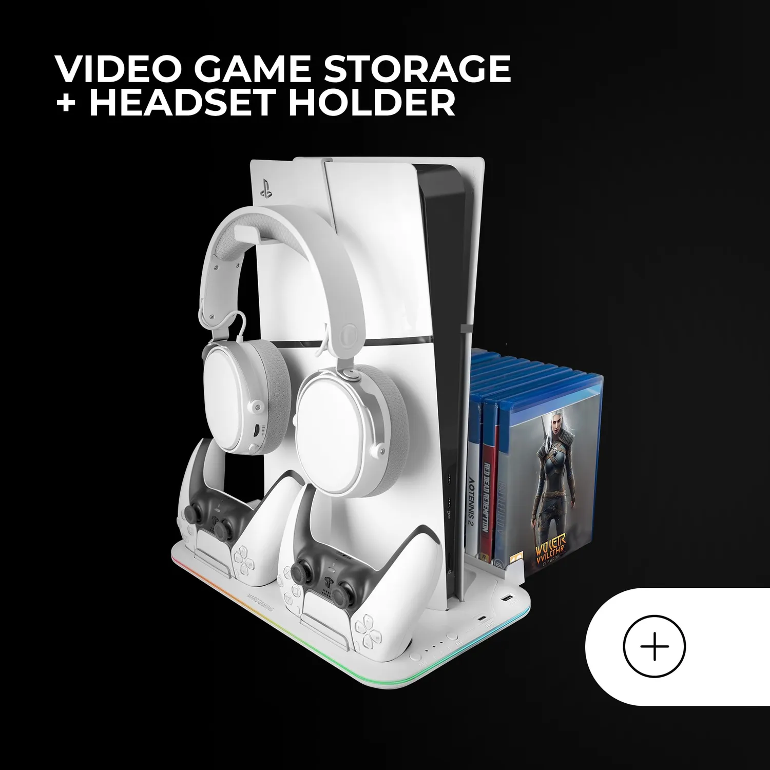 Mars Gaming MPS5-B2 supporto PS5 bianco con ventola RGB