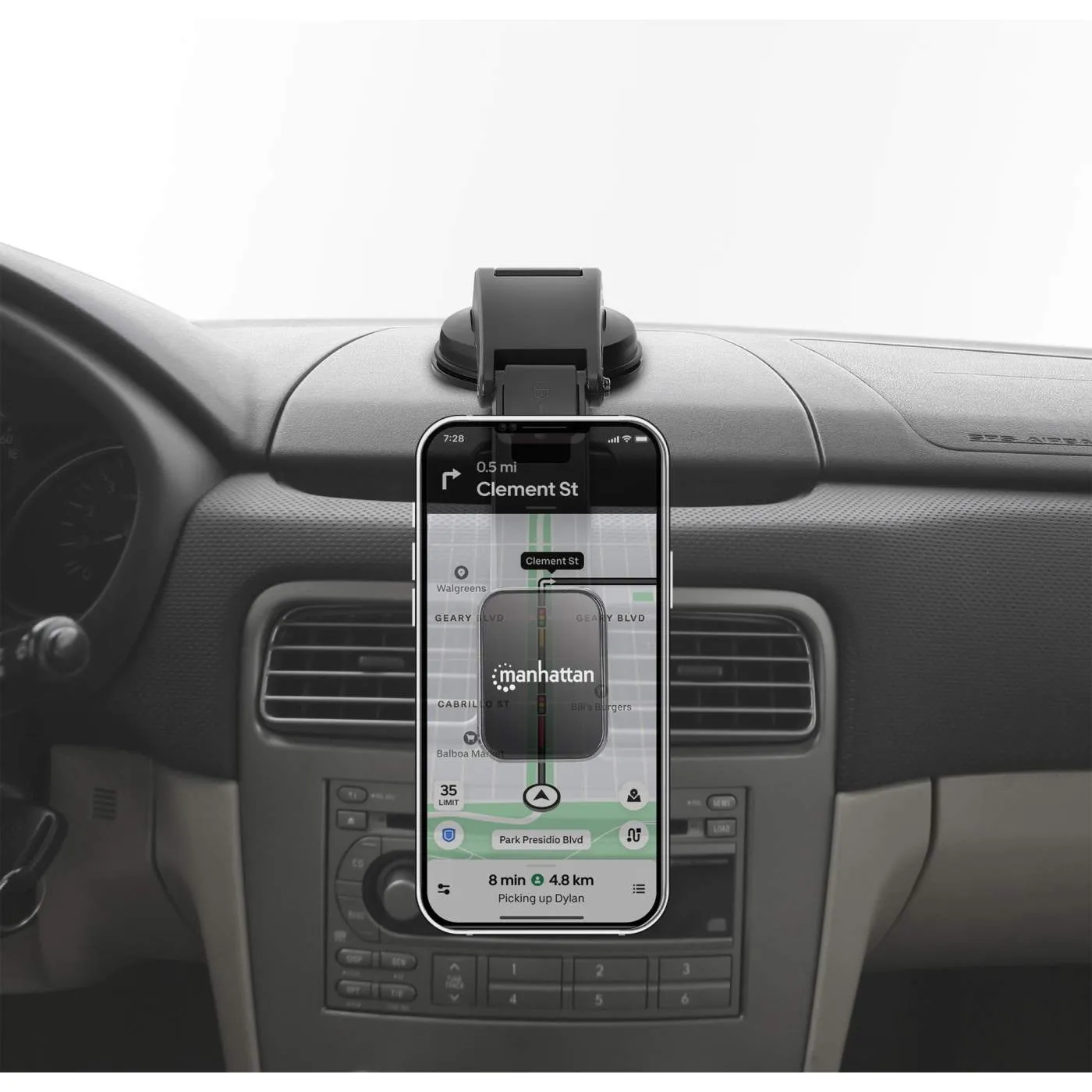 Manhattan Car Supporto Auto Magnetico Cruscotto Nero