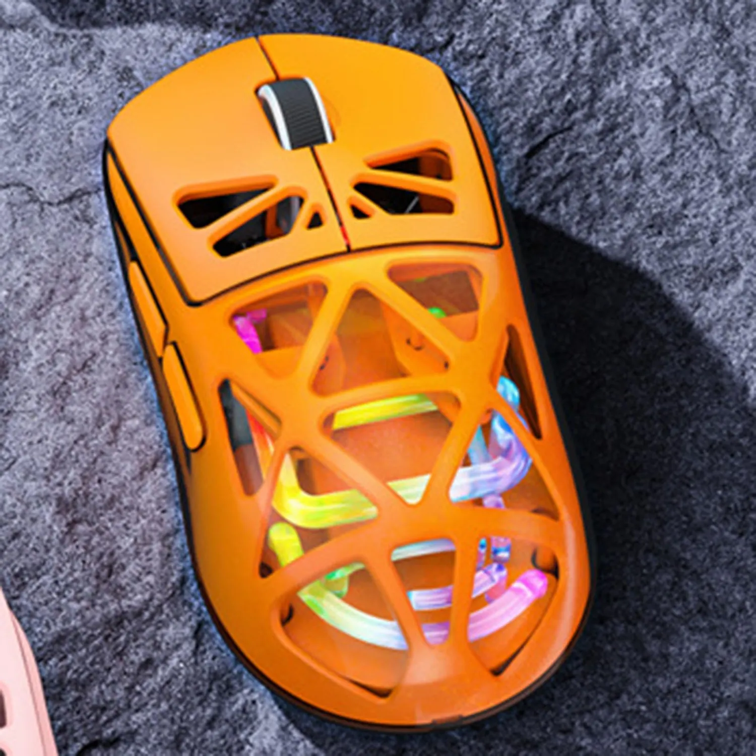Zunate M7 Mouse Wireless RGB Orange 500mAh Tripla Connessione