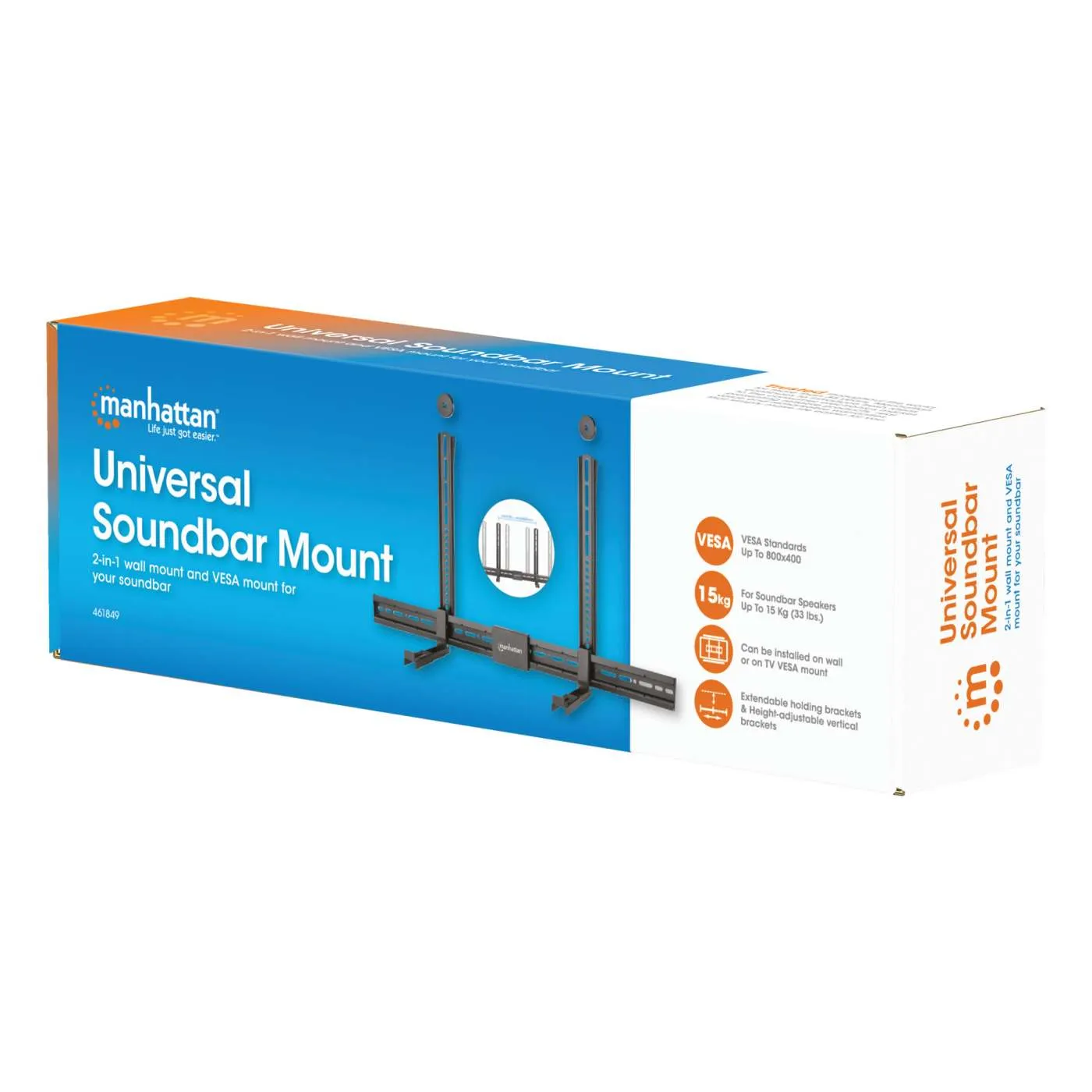 Manhattan Soundbar Mount Supporto Soundbar 15 kg Nero