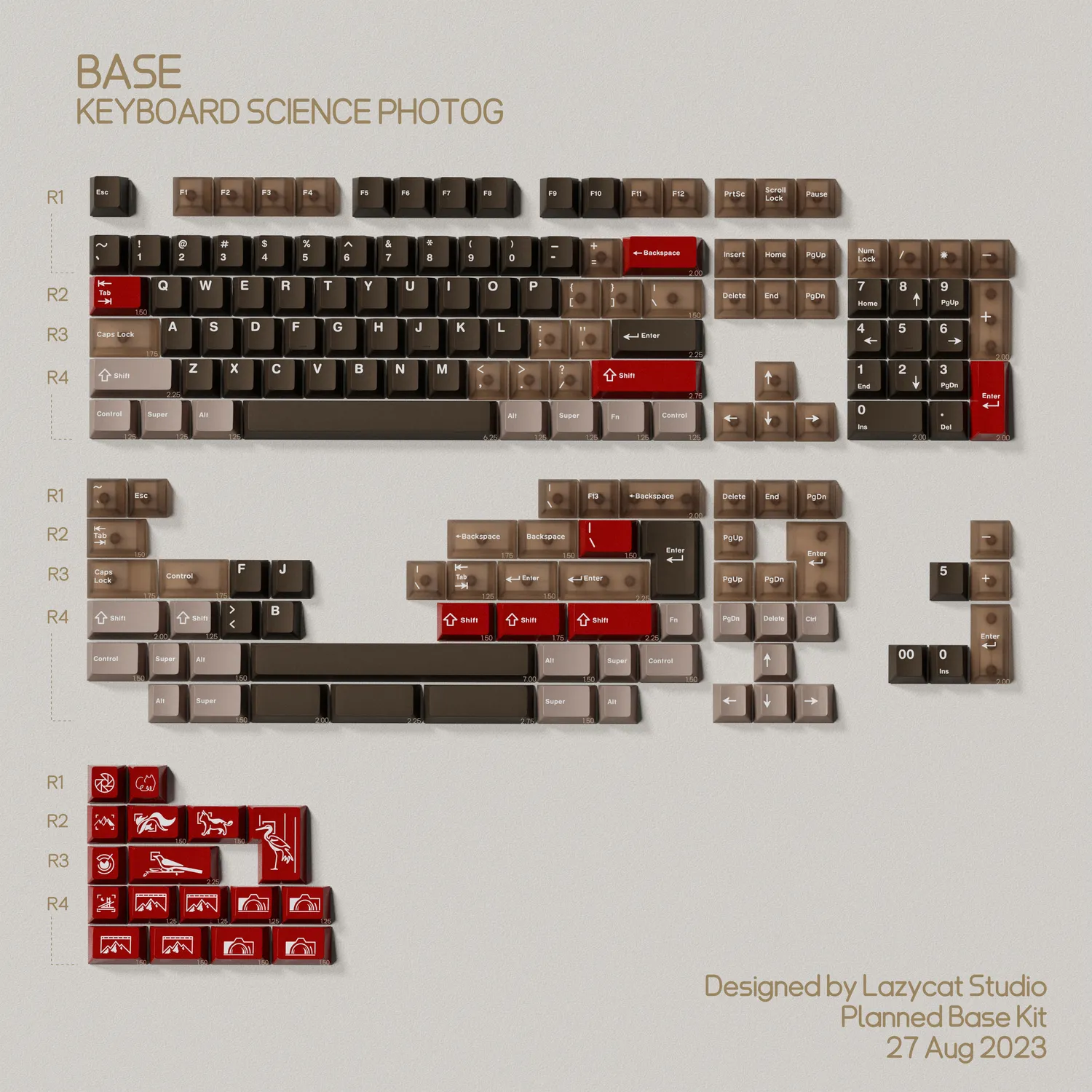 CoffeeKeys PhotoG R2 keycap Base+Novelties Cherry