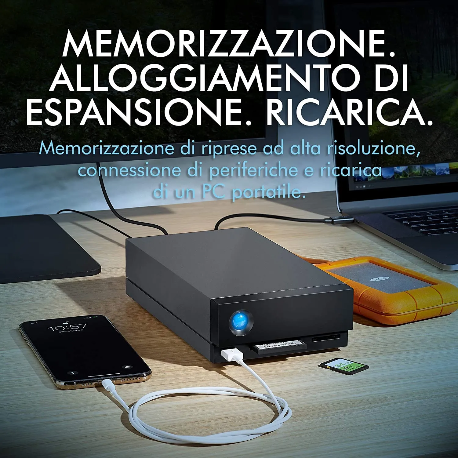 Mevo Start LaCie 1big Dock 4TB kit camera e hard disk
