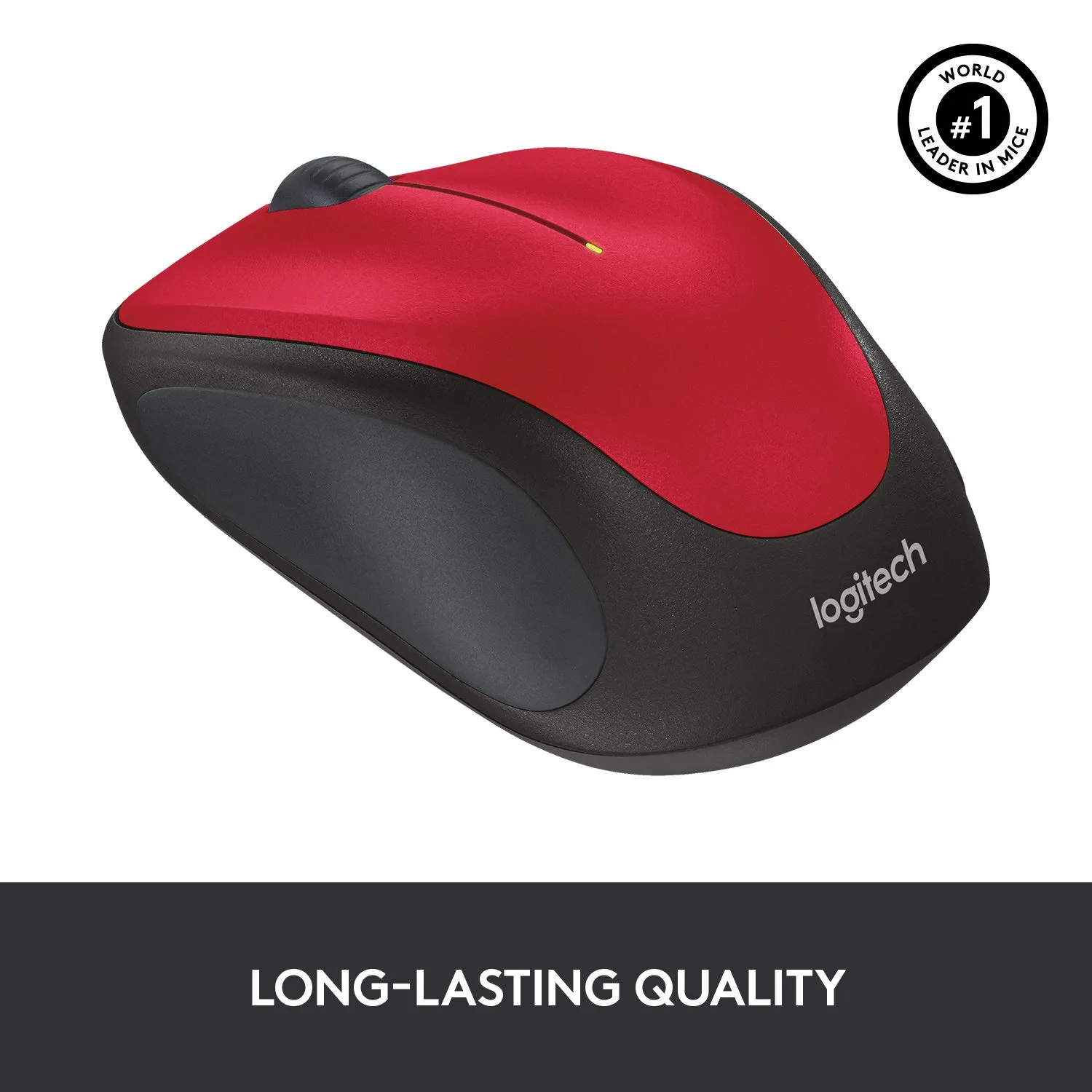 Logitech M235 mouse wireless Nero Rosso compatto