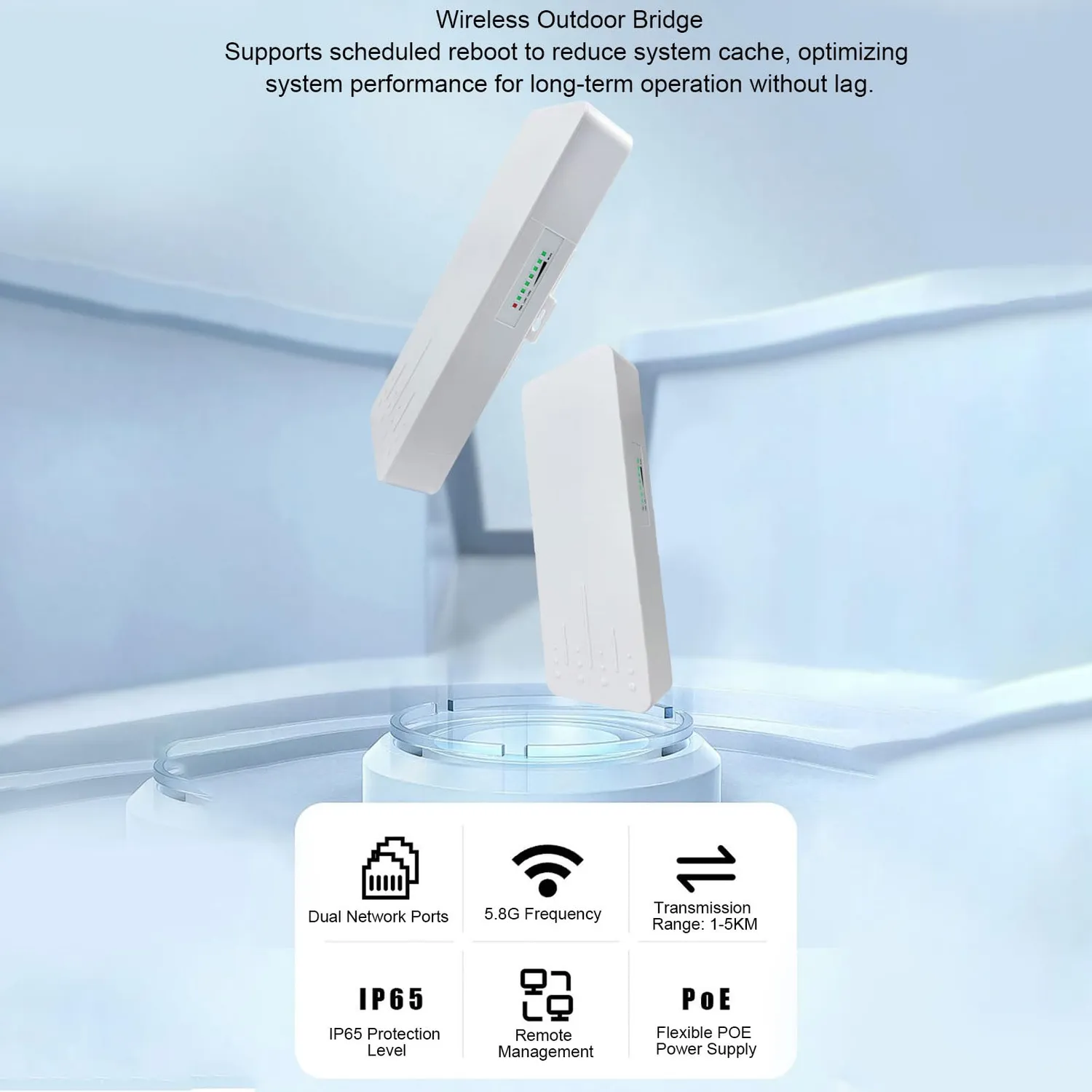 Zunate bridge wireless esterno CPE 5,8 GHz 5 km IP65