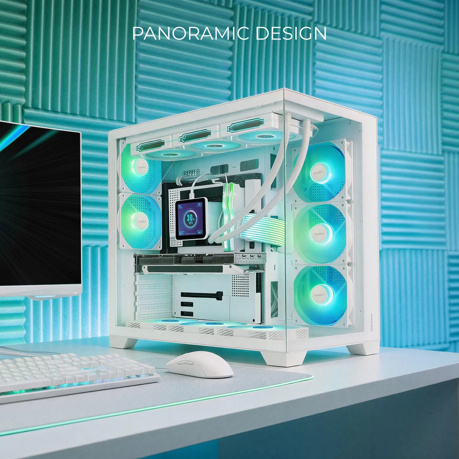 Mars Gaming MCVPRO Case PC ATX Bianco 5 Ventole ARGB
