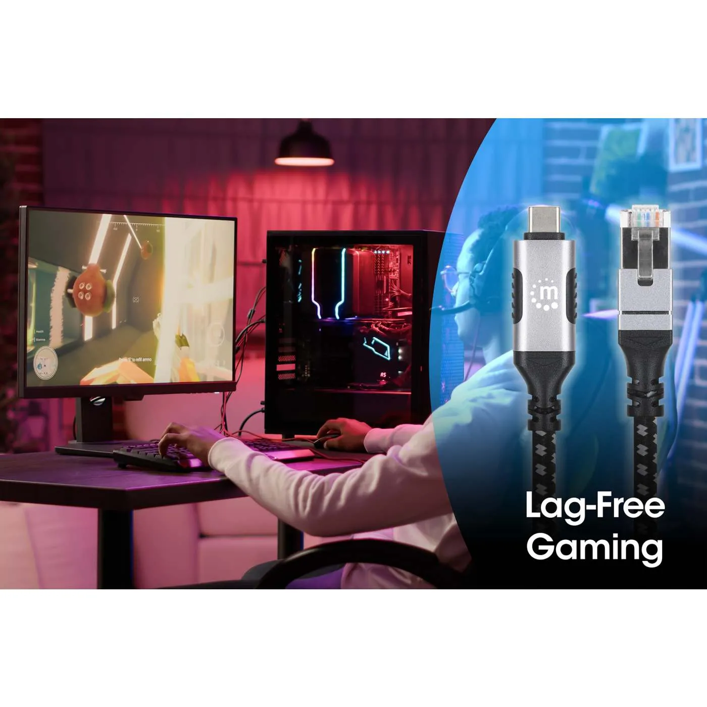 Manhattan Cavo USB-C Ethernet Gigabit 2 m
