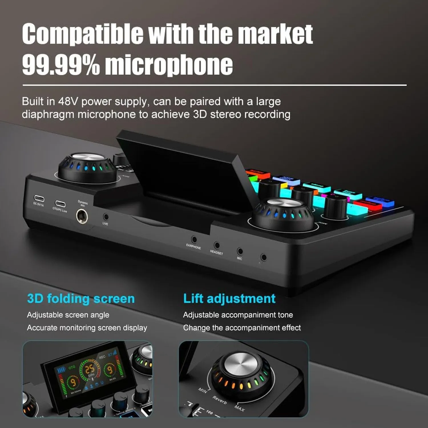 Zunate Podcast microfono condensatore kit braccio USB