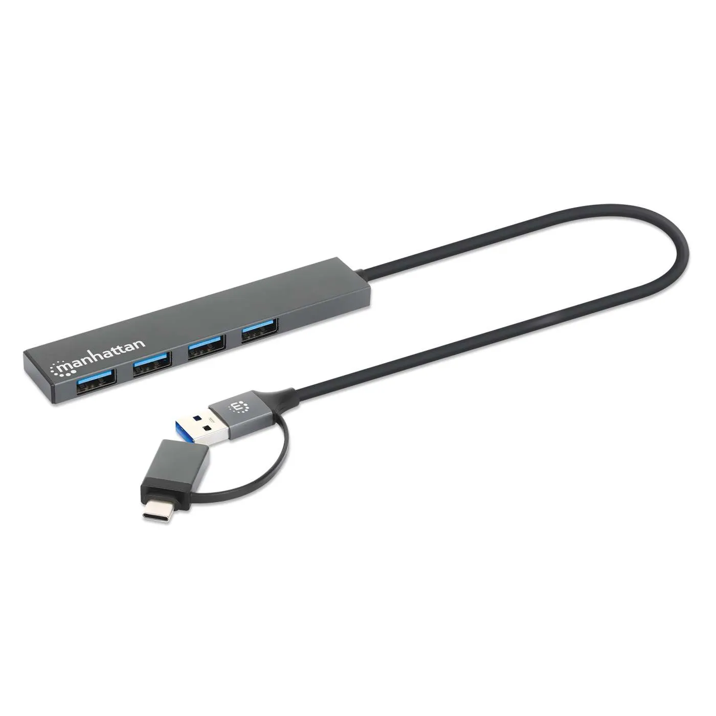 Manhattan Hub USB 4 Porte Type-C/A Combo 5Gbps Nero